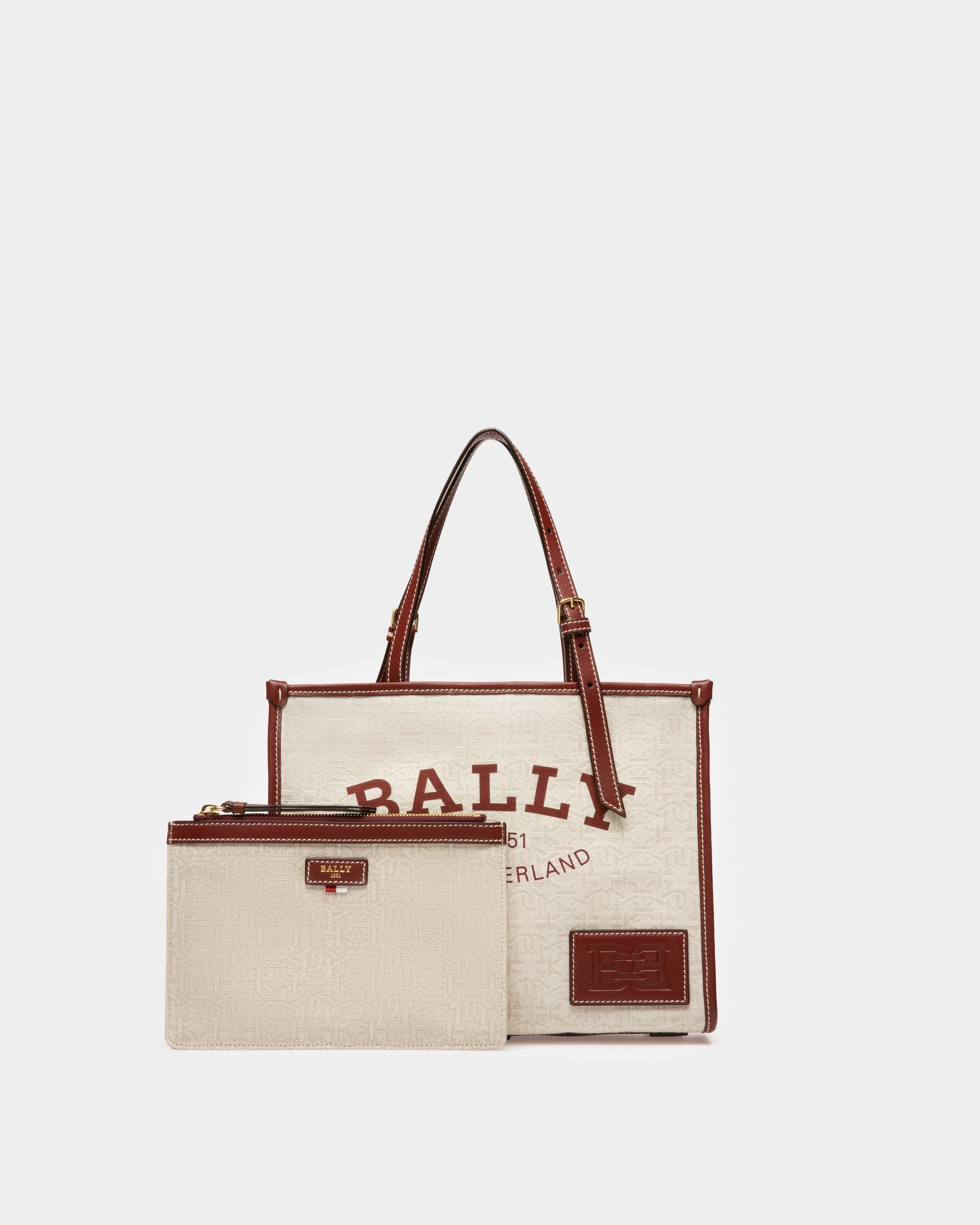 Calie Small Shopper Aus Naturfarbenem Leinen - Damen - Bally - 05