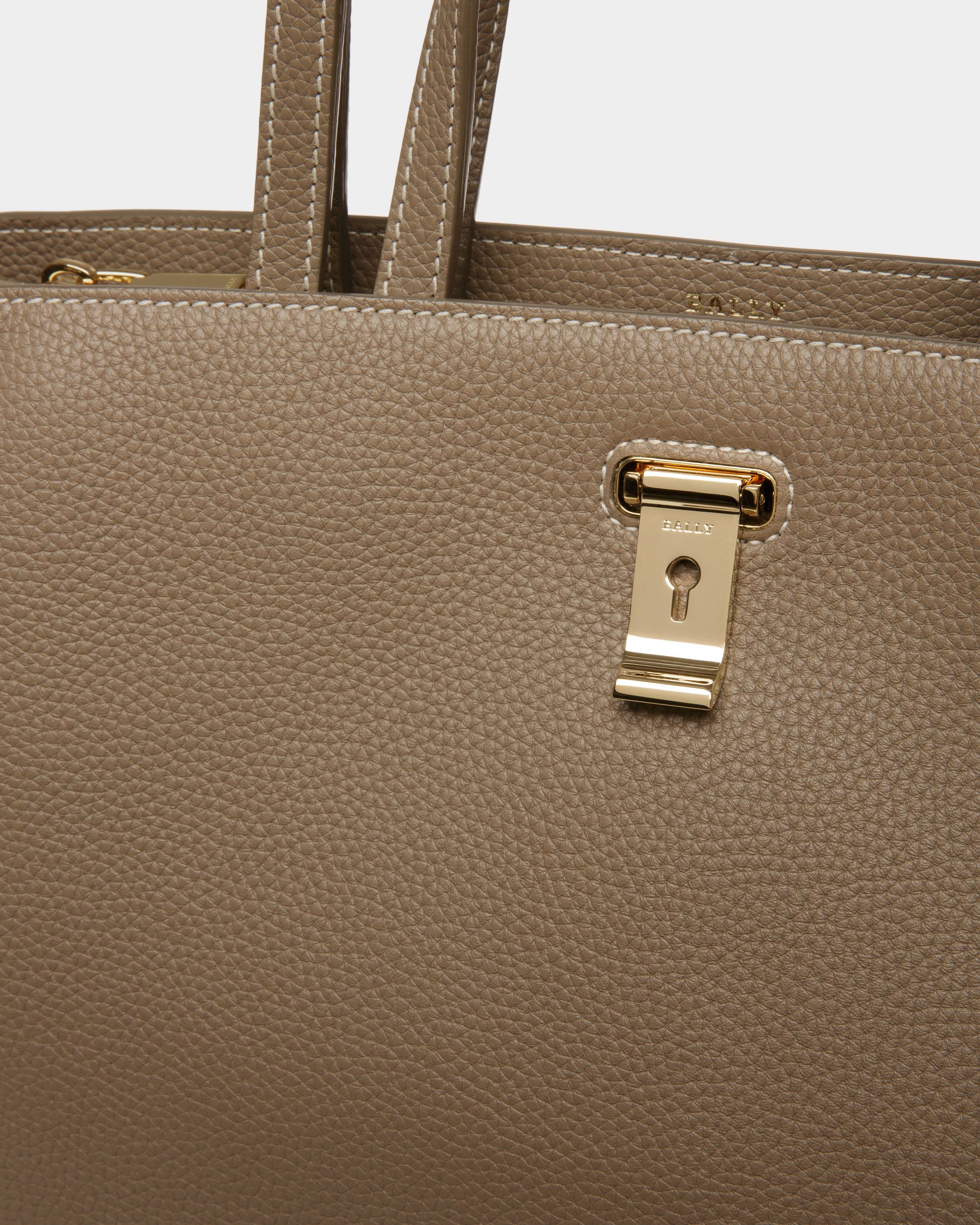 Lya Leder-Tragetasche In Taupe - Damen - Bally - 06
