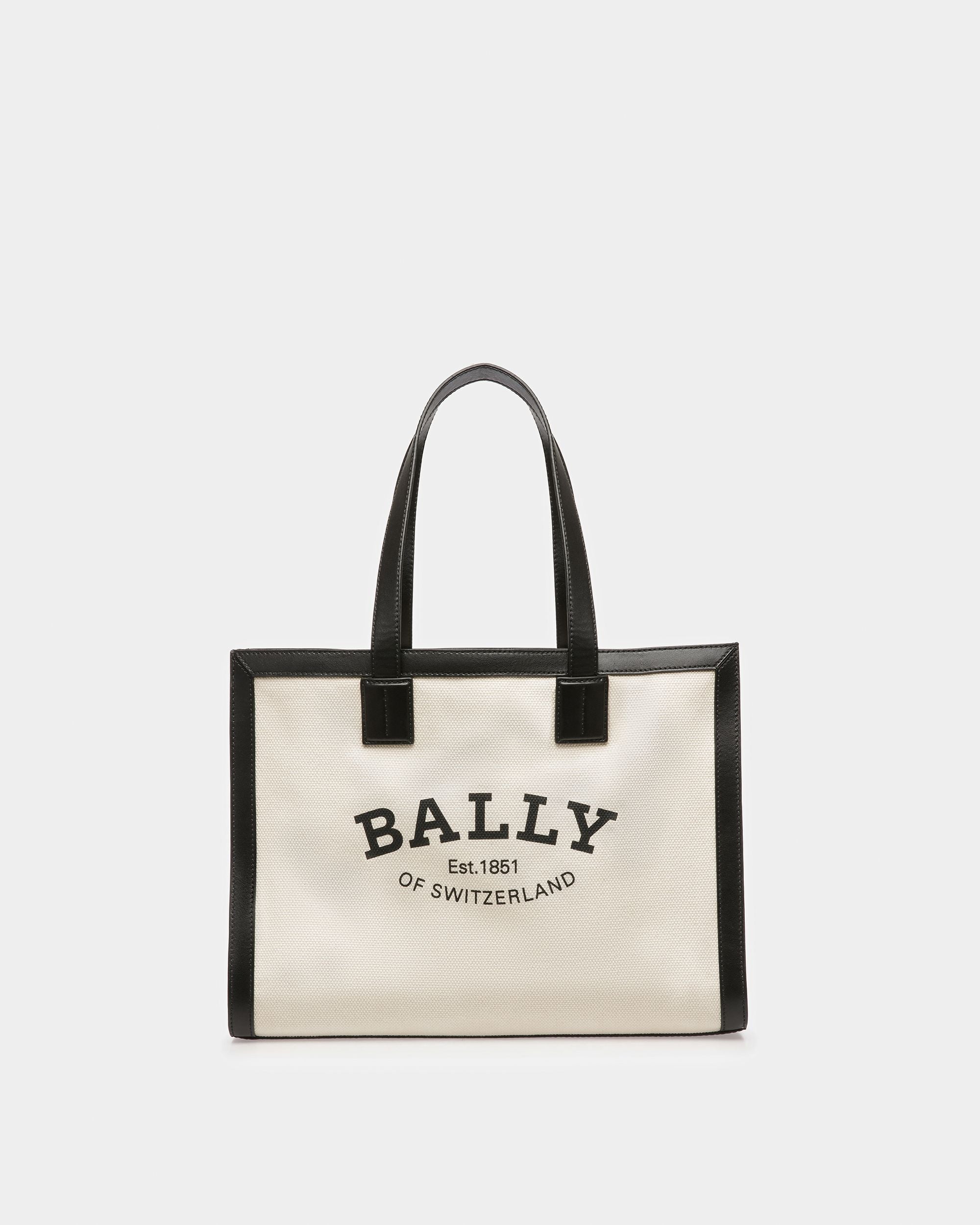 Crystalia Tragetasche Aus Textil Und Leder In Natur Und Schwarz - Damen - Bally - 01