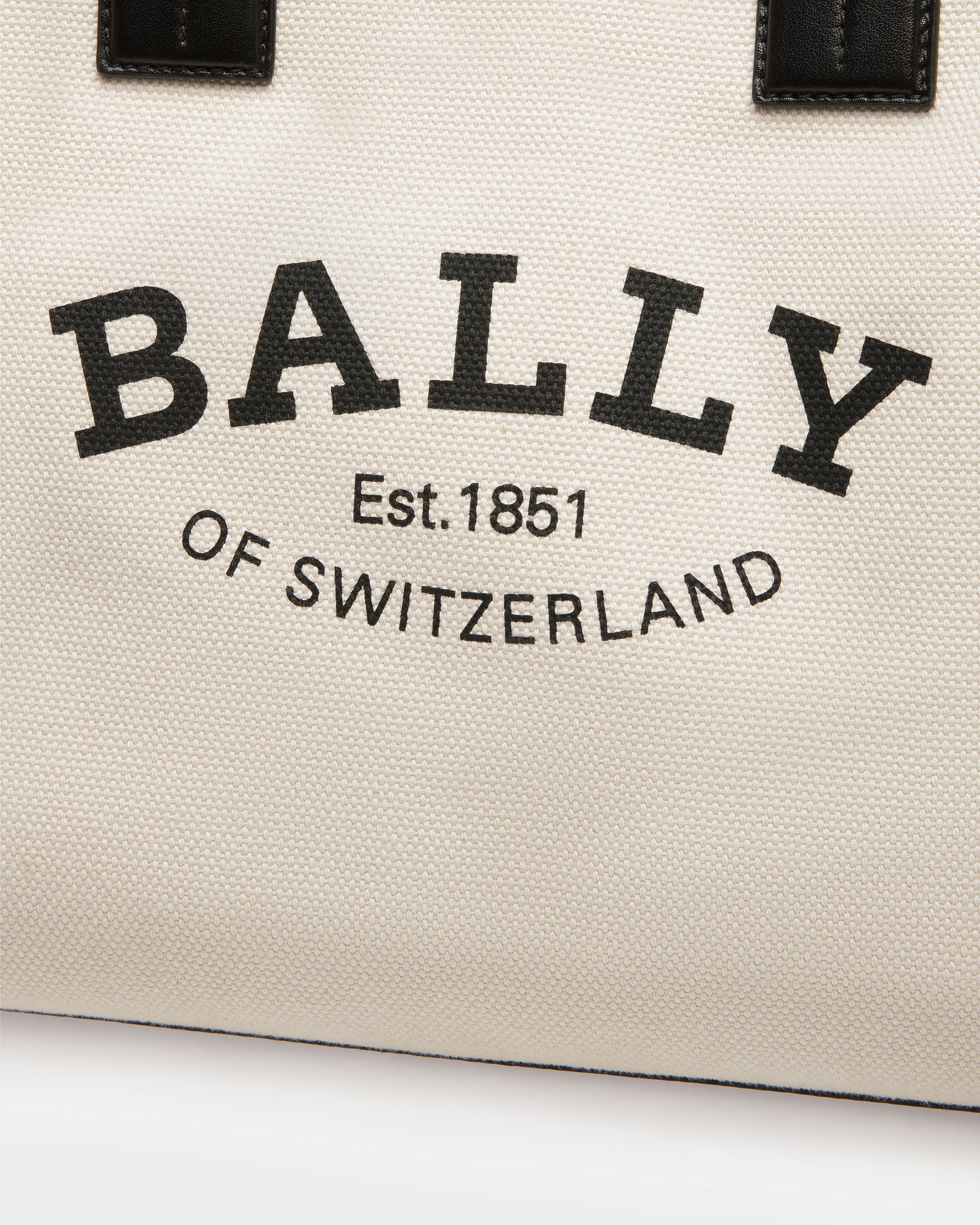 Crystalia Tragetasche Aus Textil Und Leder In Natur Und Schwarz - Damen - Bally - 05