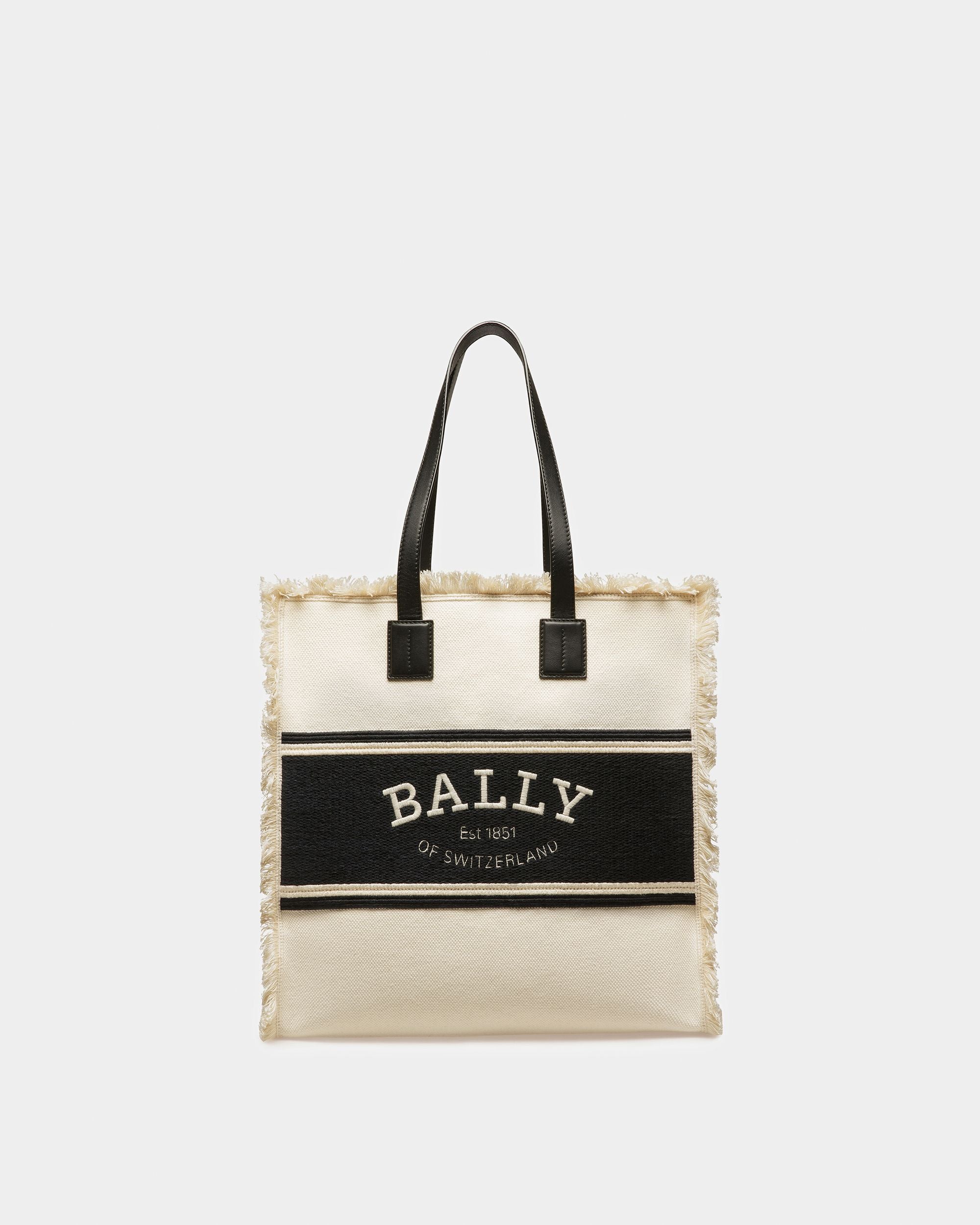 Crystalia Tragetasche Aus Canvas In Natur Und Schwarz - Damen - Bally - 01