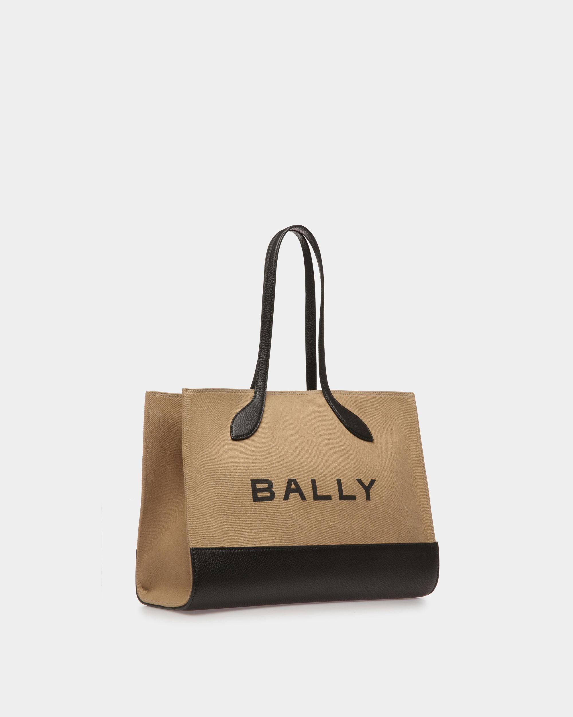 Bar Tragetasche Aus Stoff in Sand und Schwarz - Damen - Bally - 04