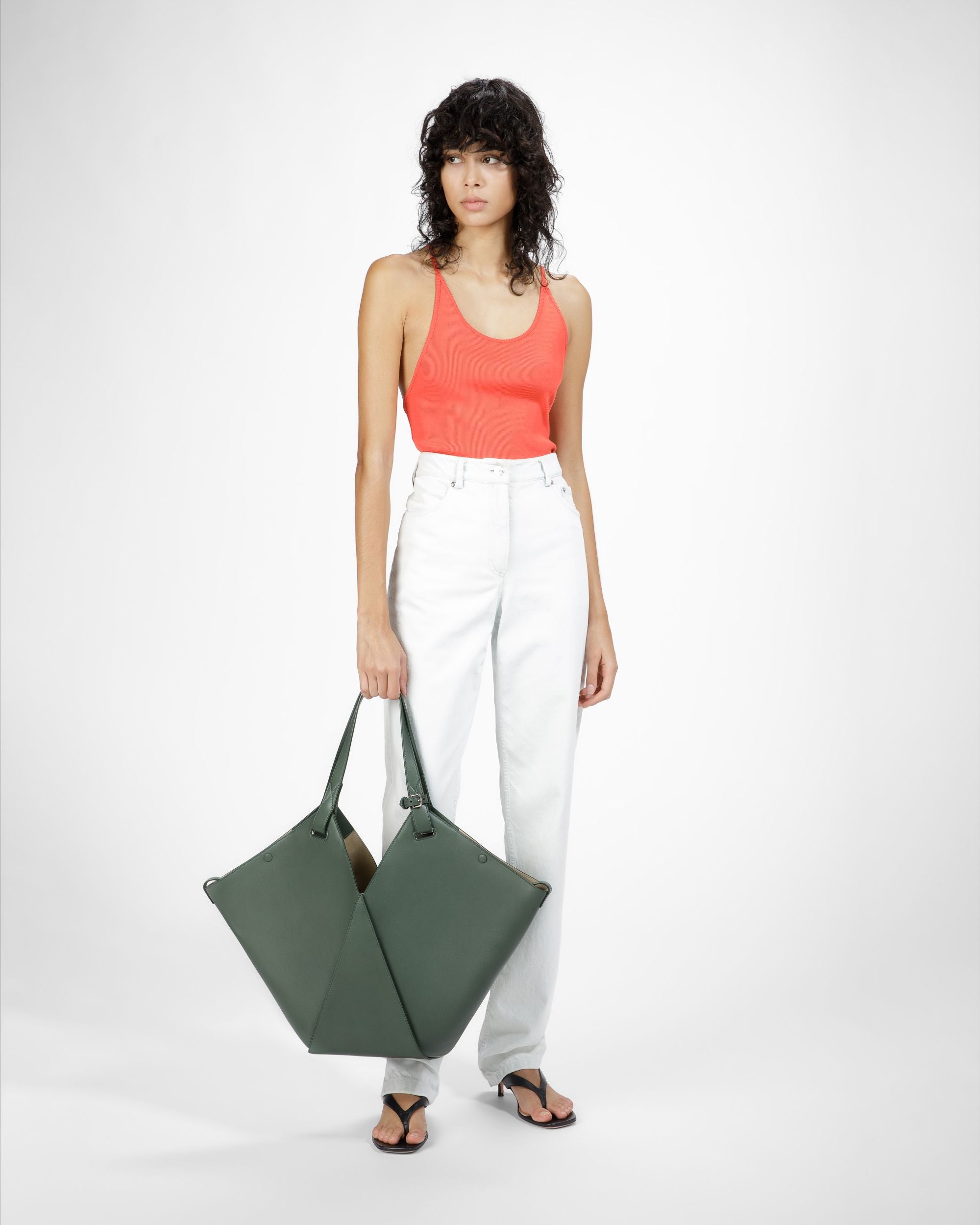 Ahria Tragetasche Aus Leder In Salbei - Damen - Bally - 06