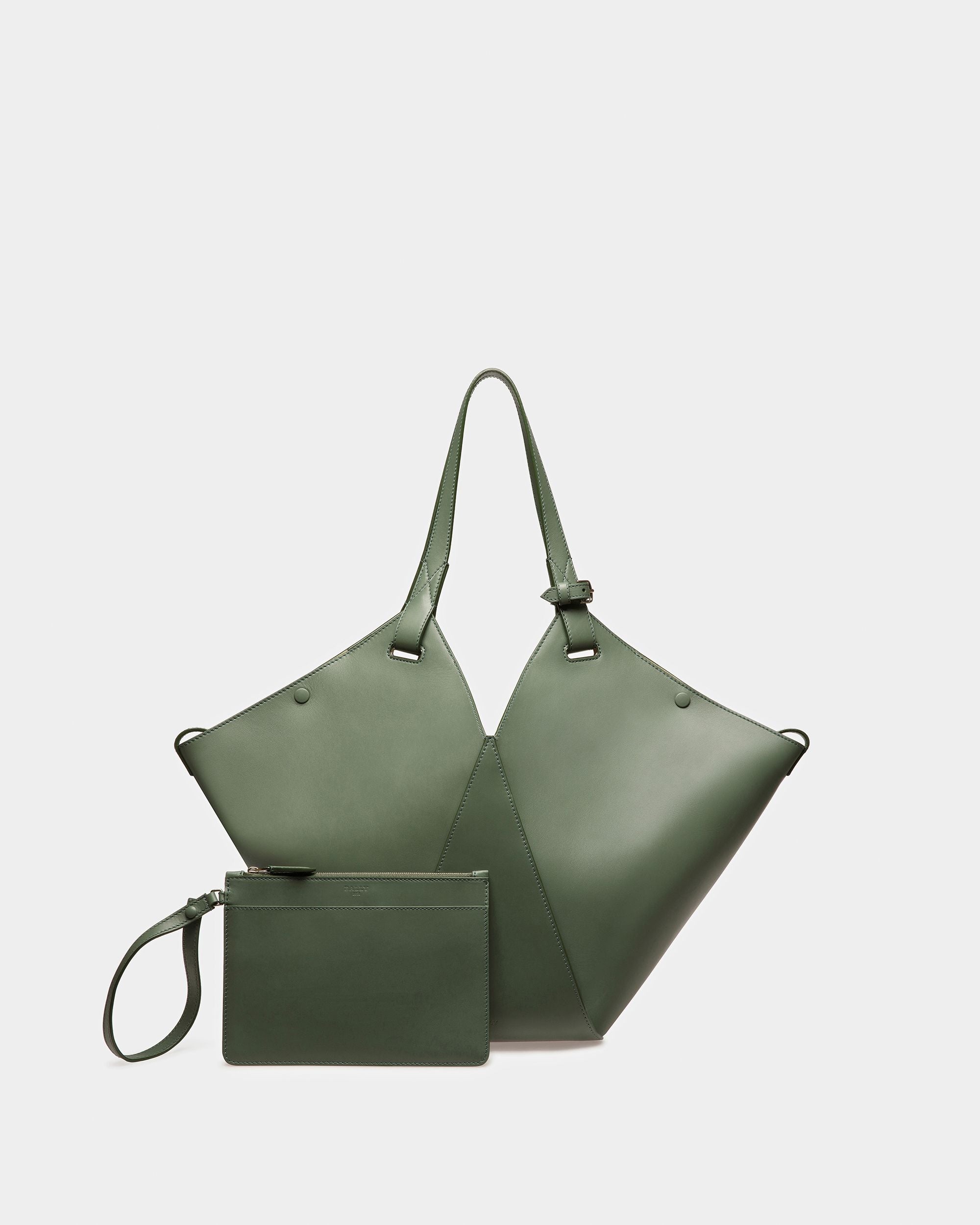 Ahria Tragetasche Aus Leder In Salbei - Damen - Bally - 08