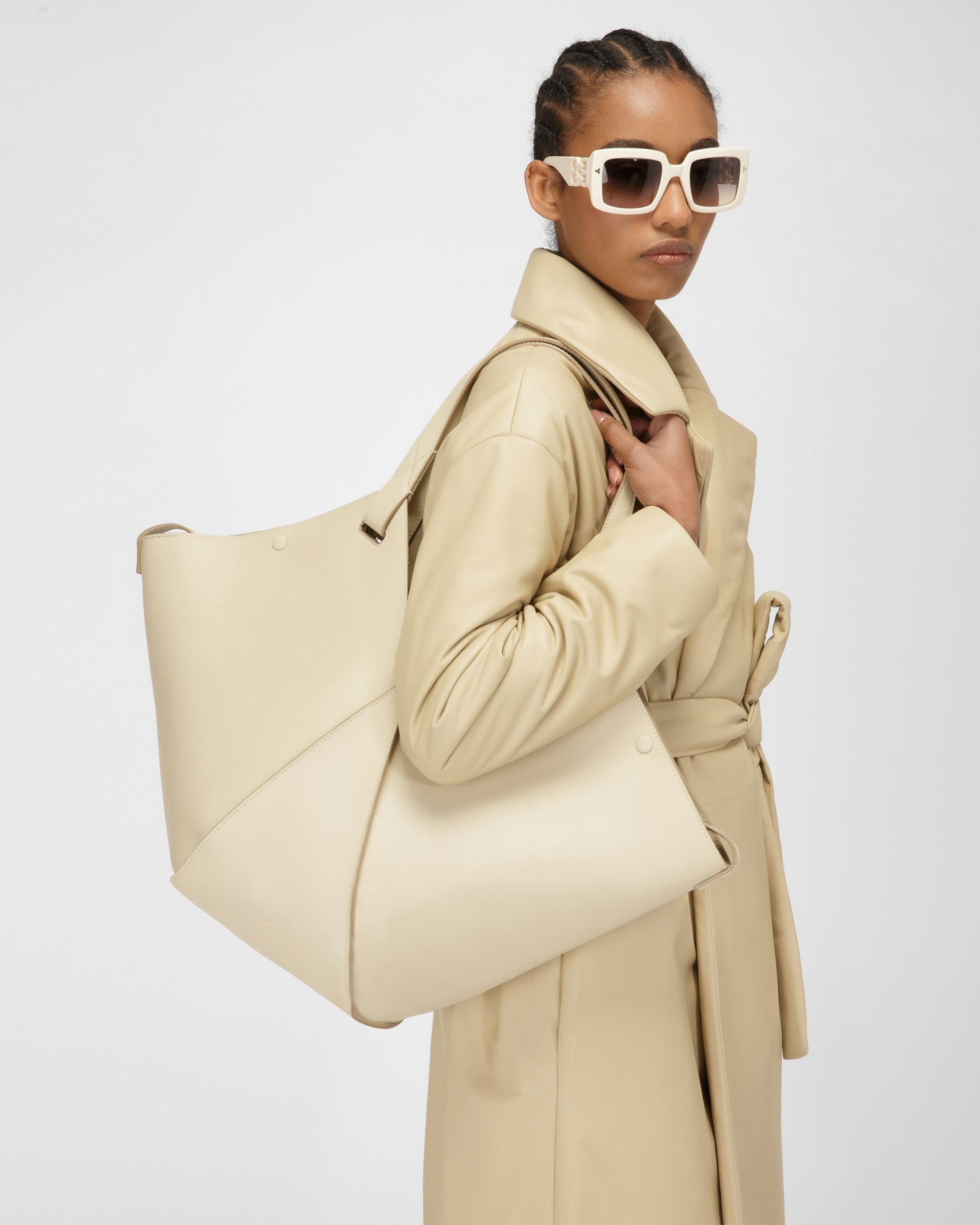 Ahria Shopper Aus Hellbeigem Leder - Damen - Bally - 02
