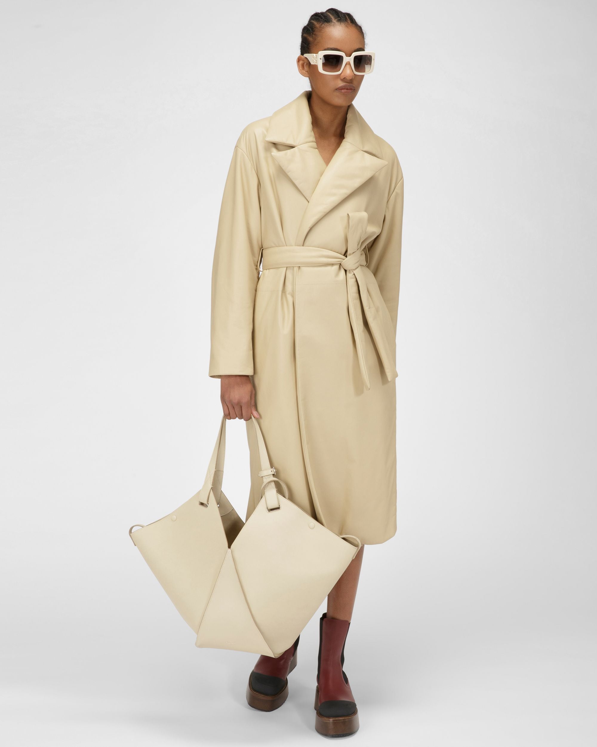 Ahria Shopper Aus Hellbeigem Leder - Damen - Bally - 06
