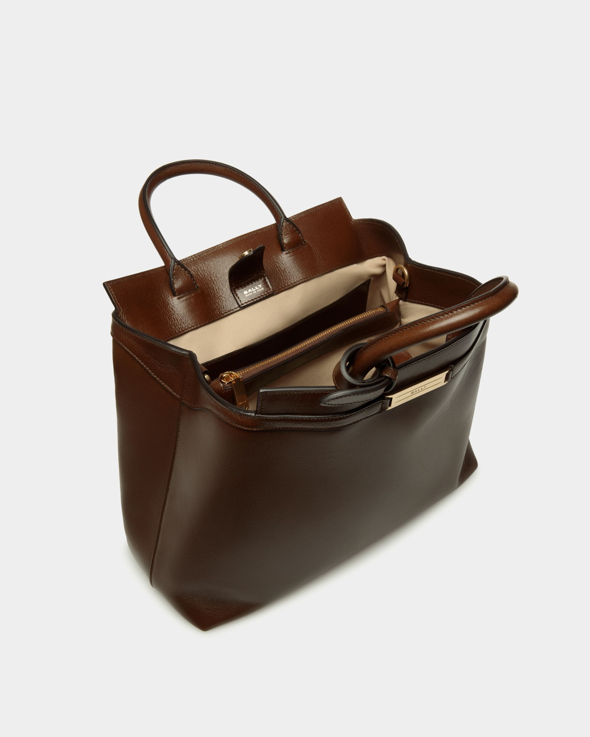 Tragetasche Deco Für Damen Aus Leder In Marron Glacé - Damen - Bally - 05