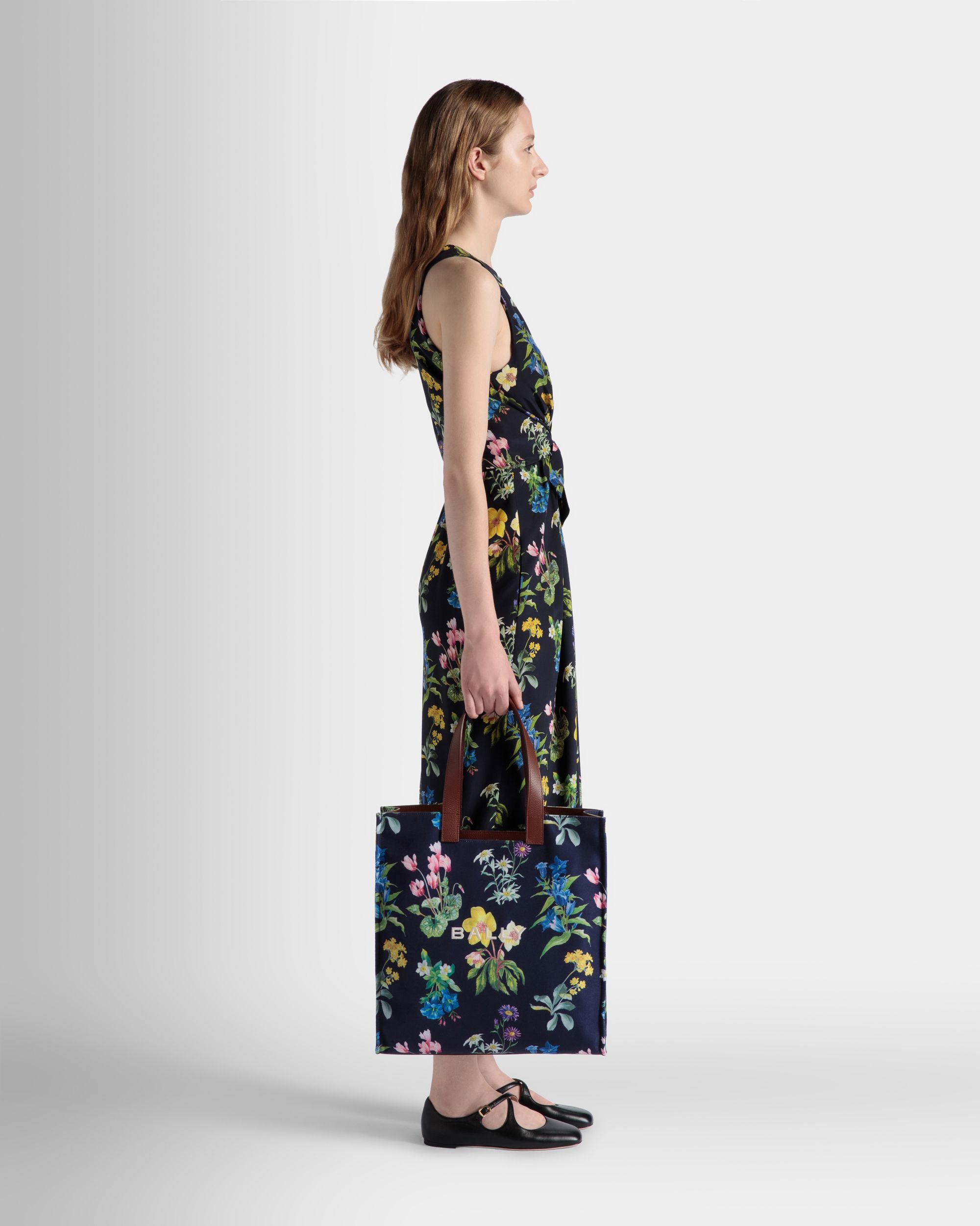 Easy Bally Tragetasche Für Damen Aus Canvas Und Leder Mit Mountain Flower-Print - Damen - Bally - 02