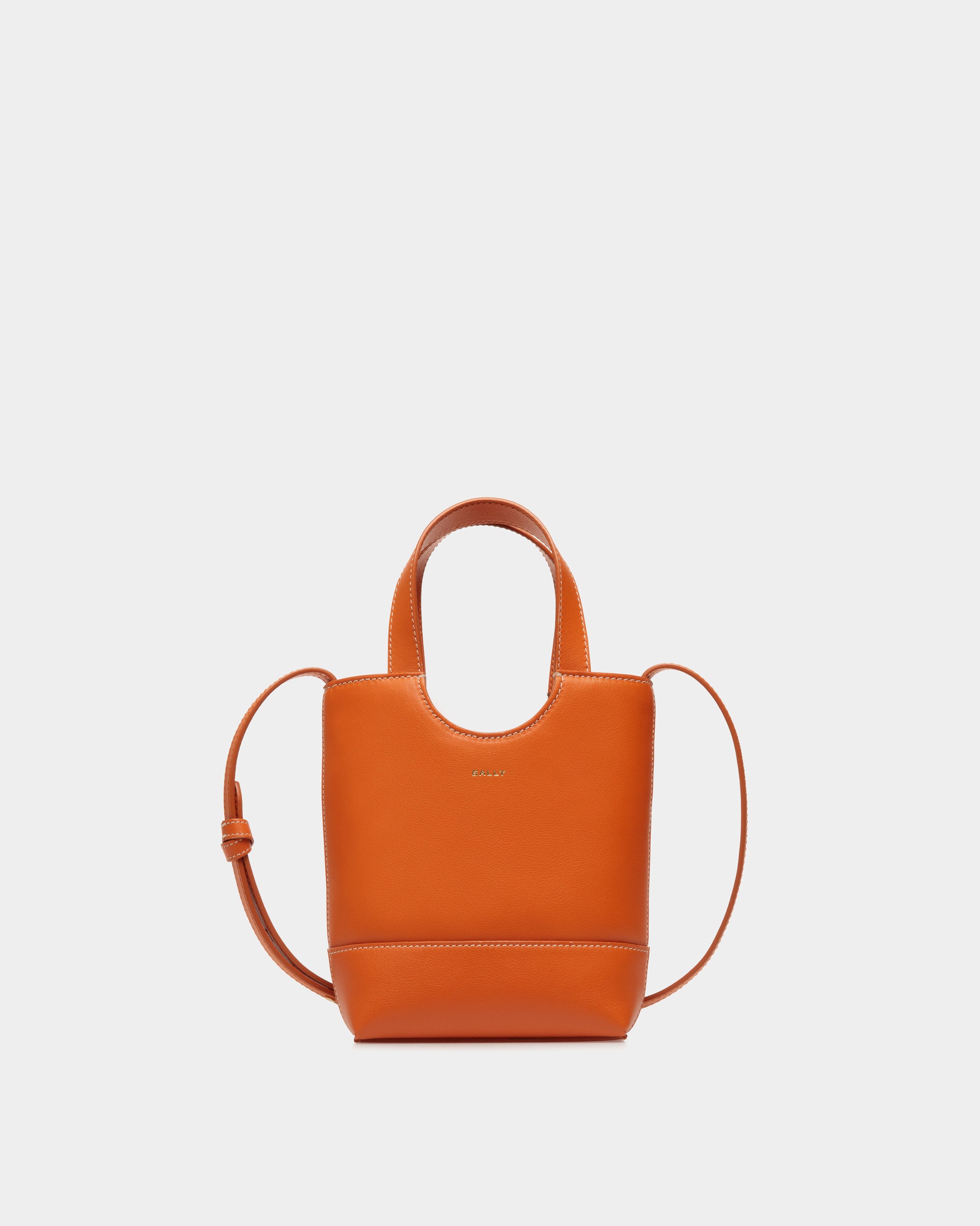 Kleine Easy Bally Tragetasche Aus Leder In Koi Orange - Damen - Bally - 01