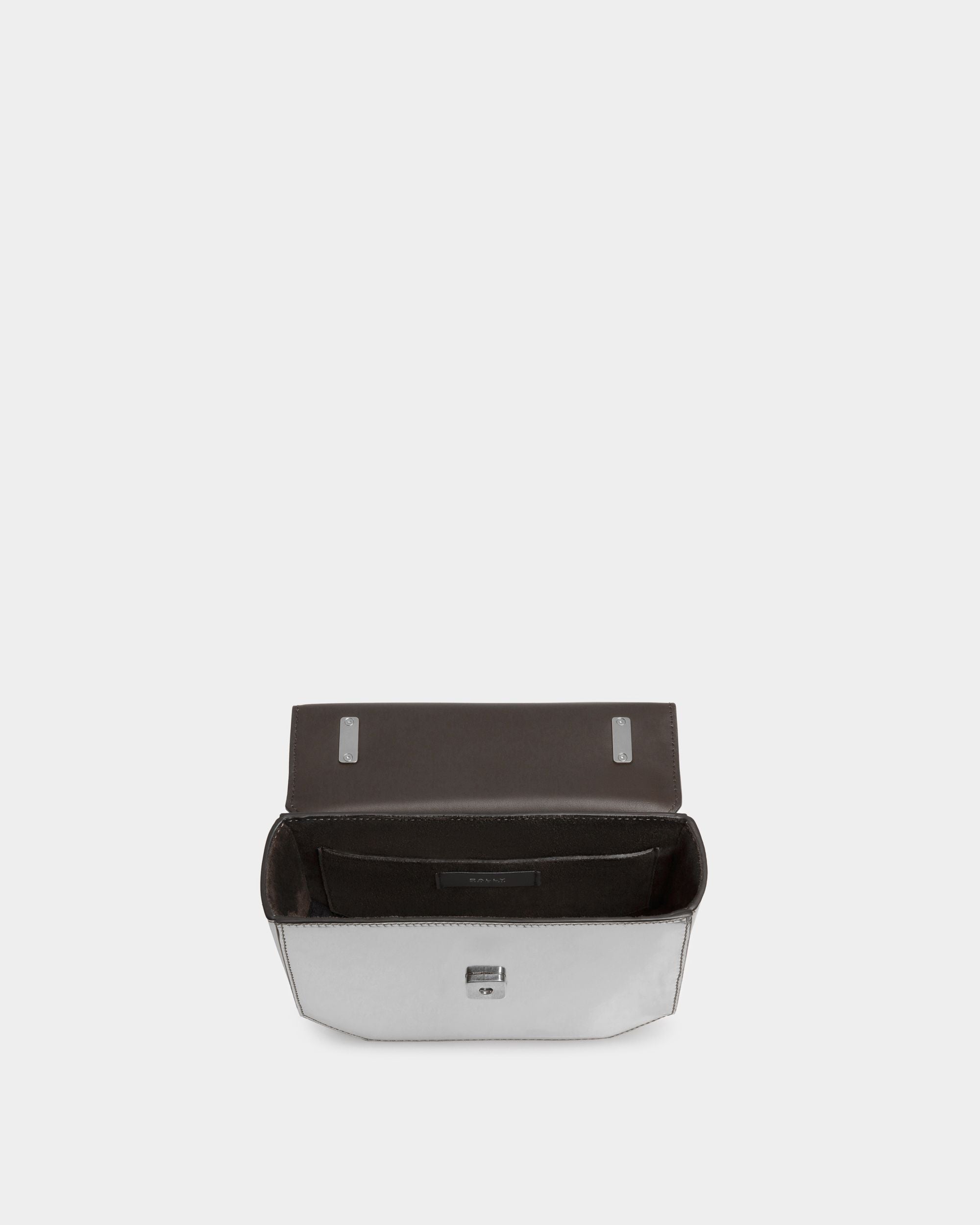Emblem Minibag Aus Silberfarbenem Leder - Damen - Bally - 04