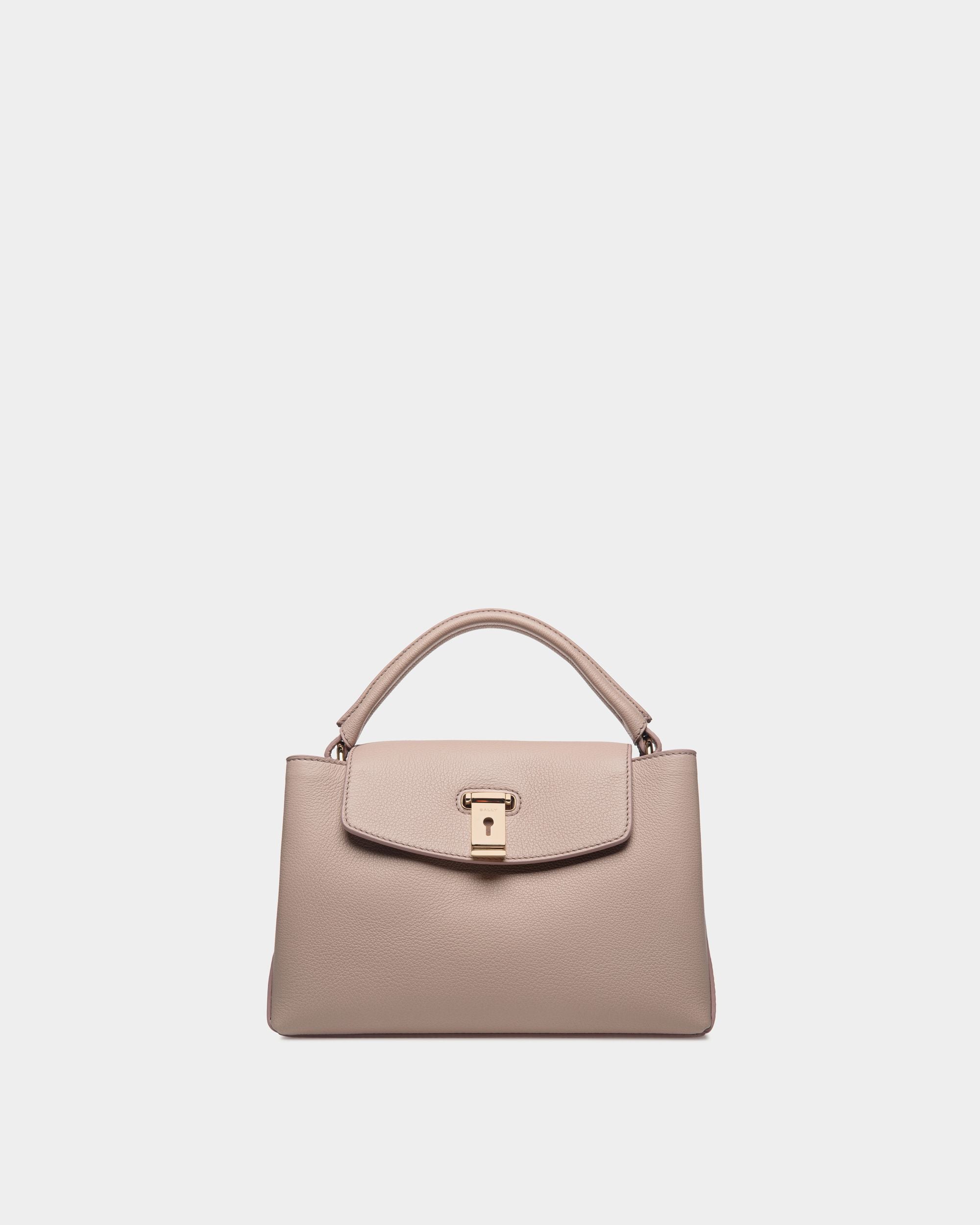 Kleine Lock Me Henkeltasche Aus Genarbtem Leder In Hellbeige - Damen - Bally - 01