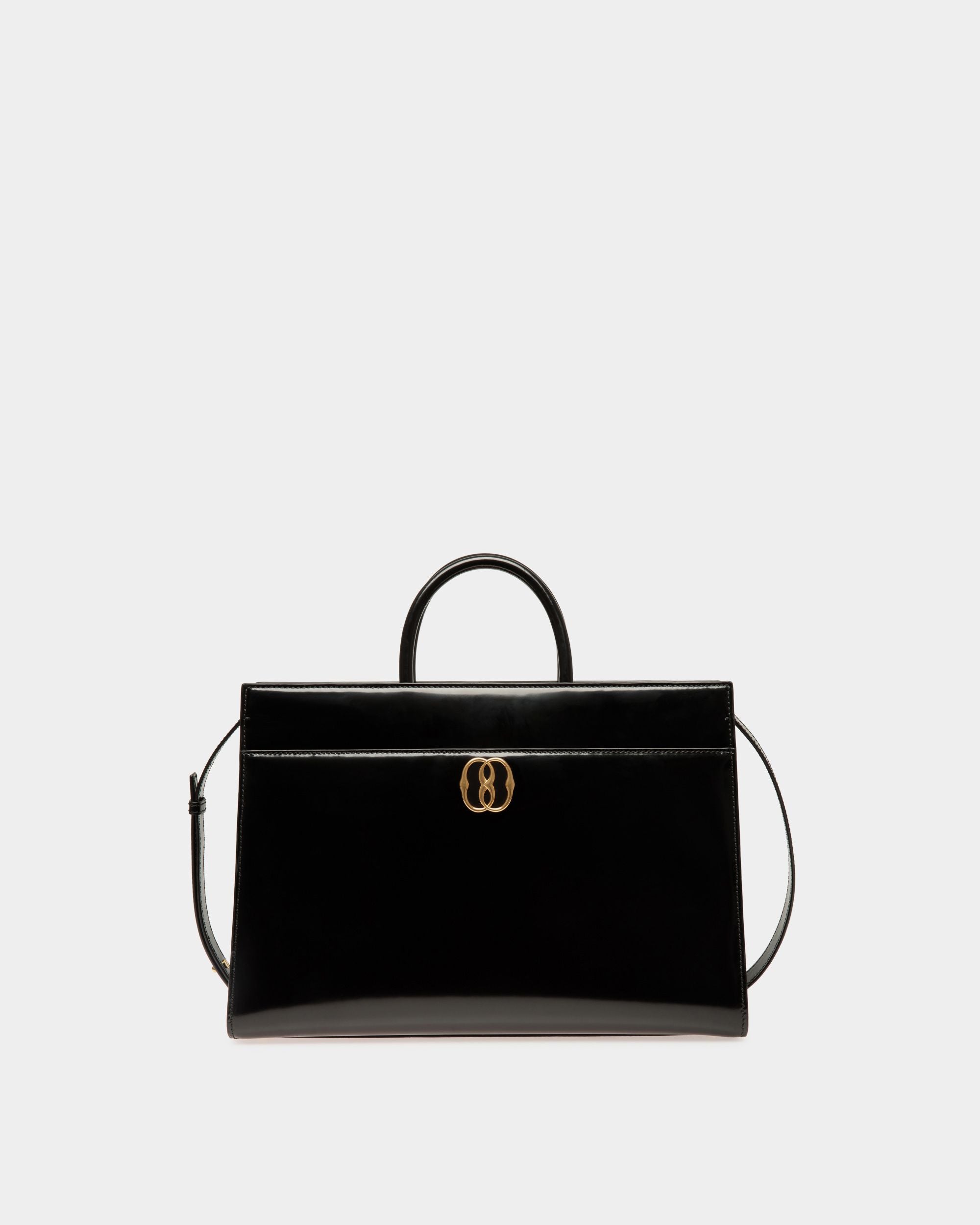 Emblem Tragetasche Aus Lackleder In Schwarz - Damen - Bally - 01
