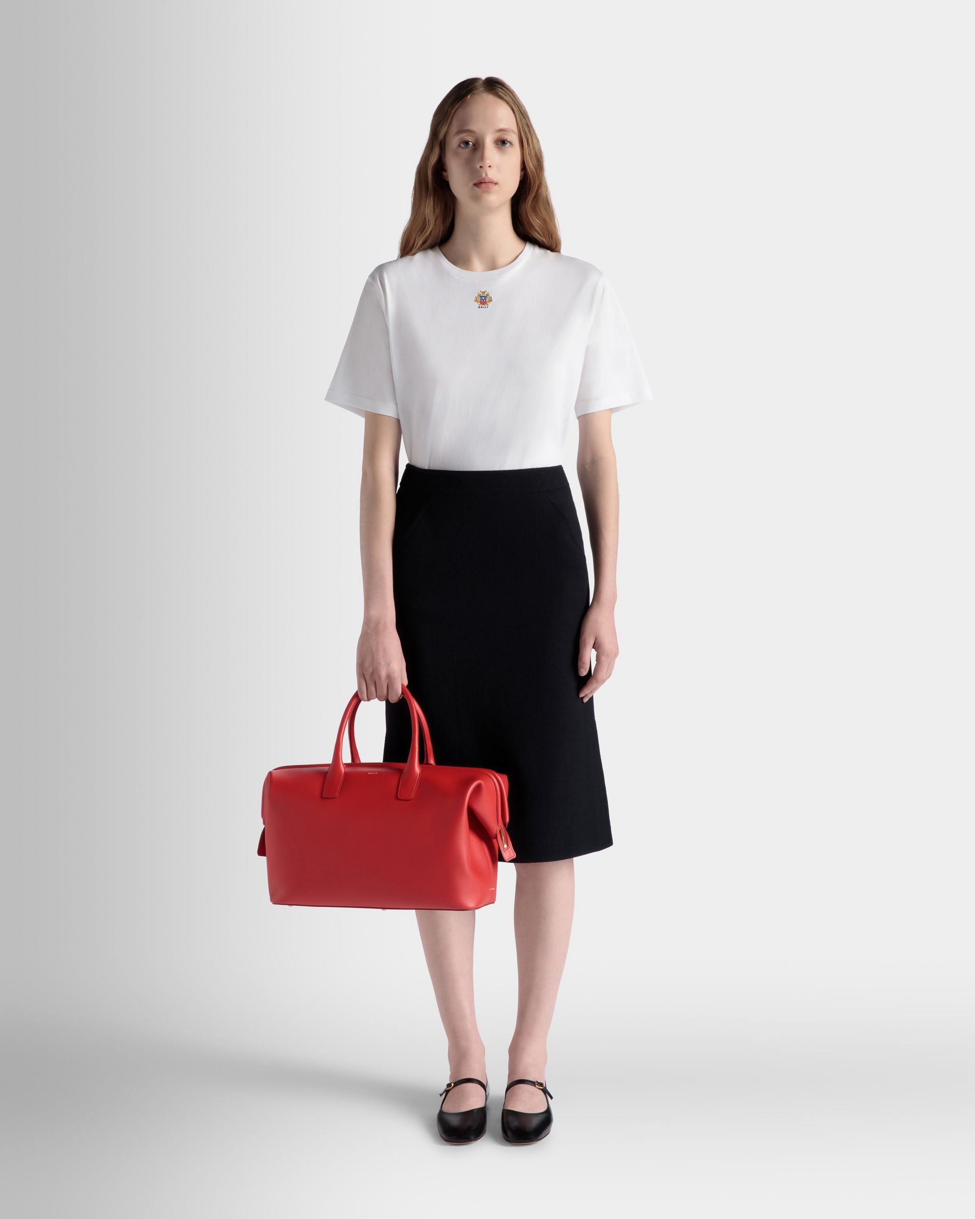 Belle Henkeltasche Aus Leder In Candy Red - Damen - Bally - 02