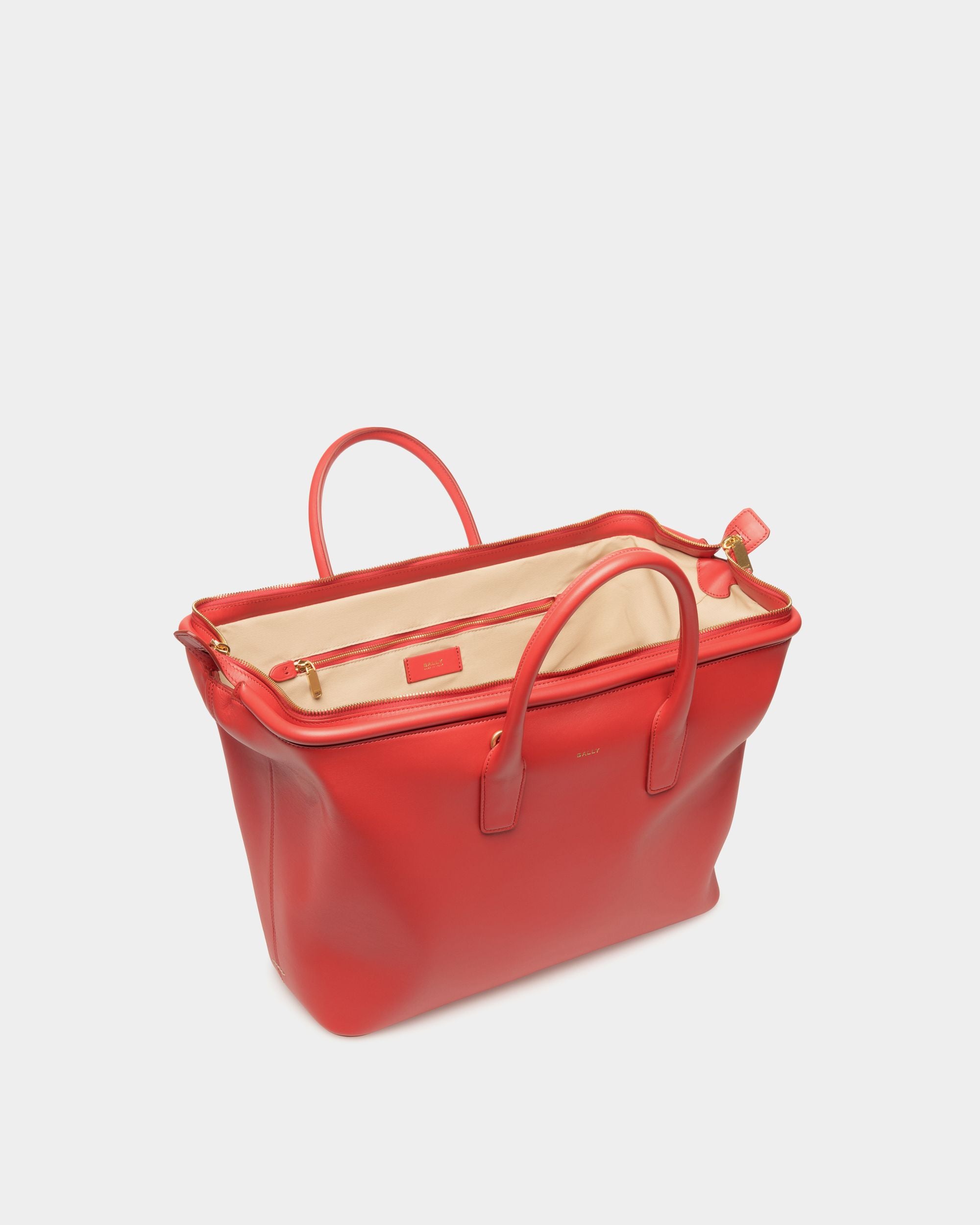 Belle Henkeltasche Aus Leder In Candy Red - Damen - Bally - 05