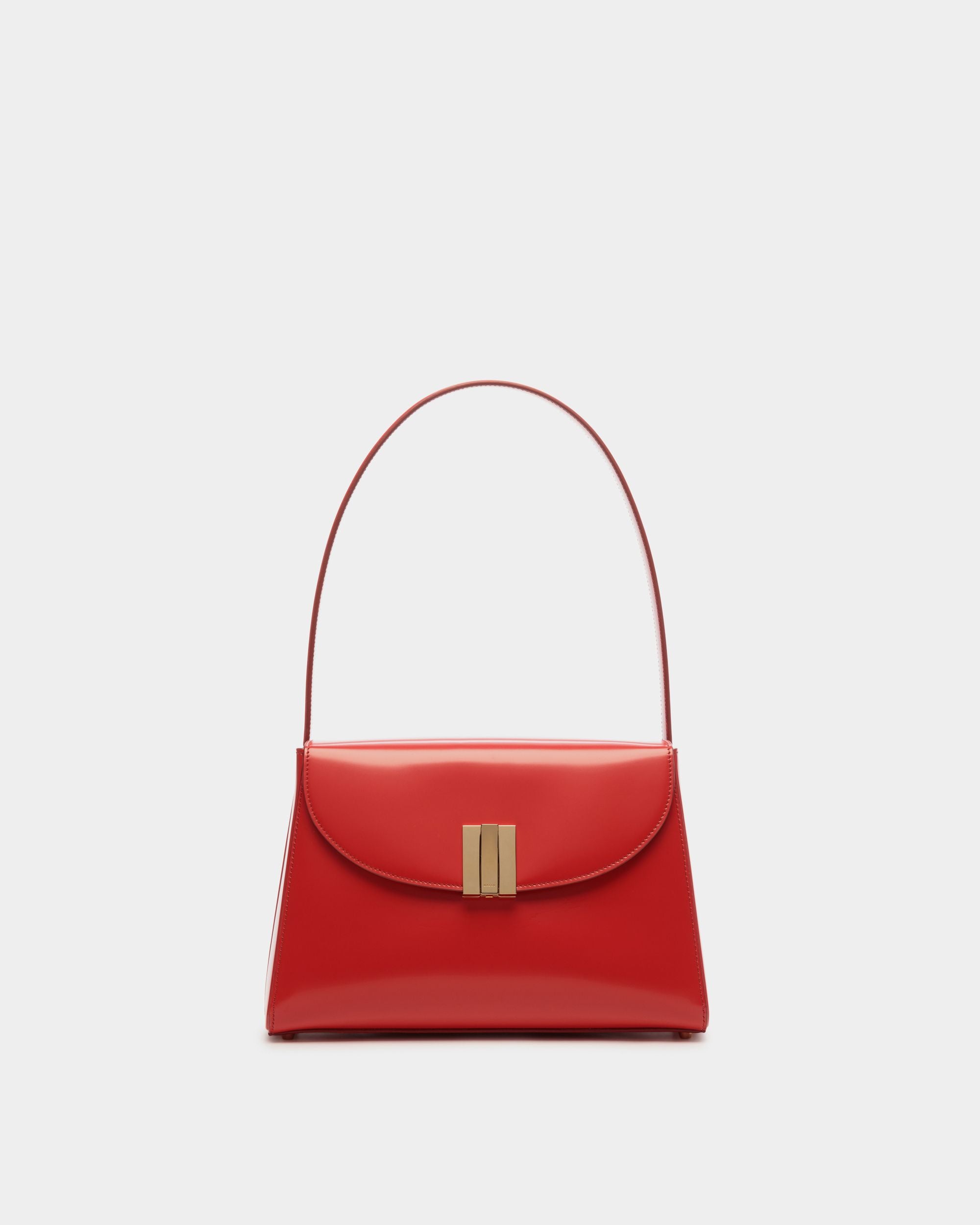Ollam Schultertasche Aus Gebürstetem Leder In Candy Red - Damen - Bally - 01