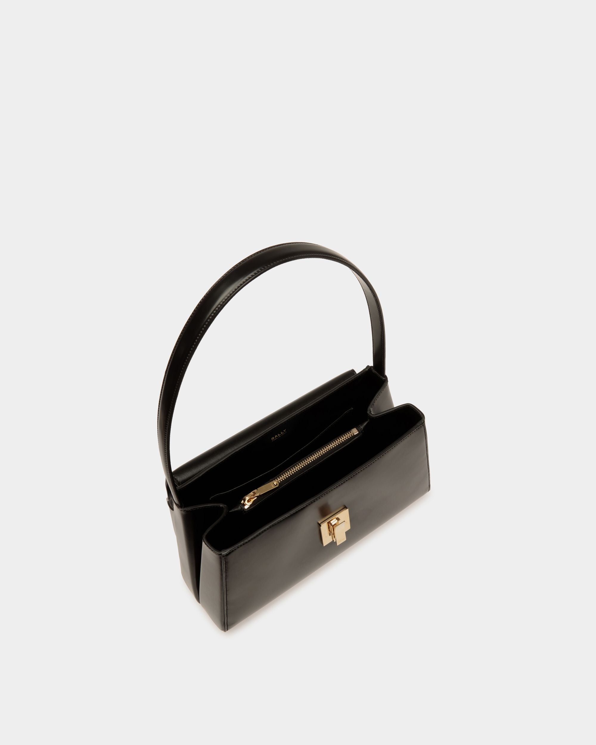 Ollam Schultertasche Aus Gebürstetem Leder In Schwarz - Damen - Bally - 04