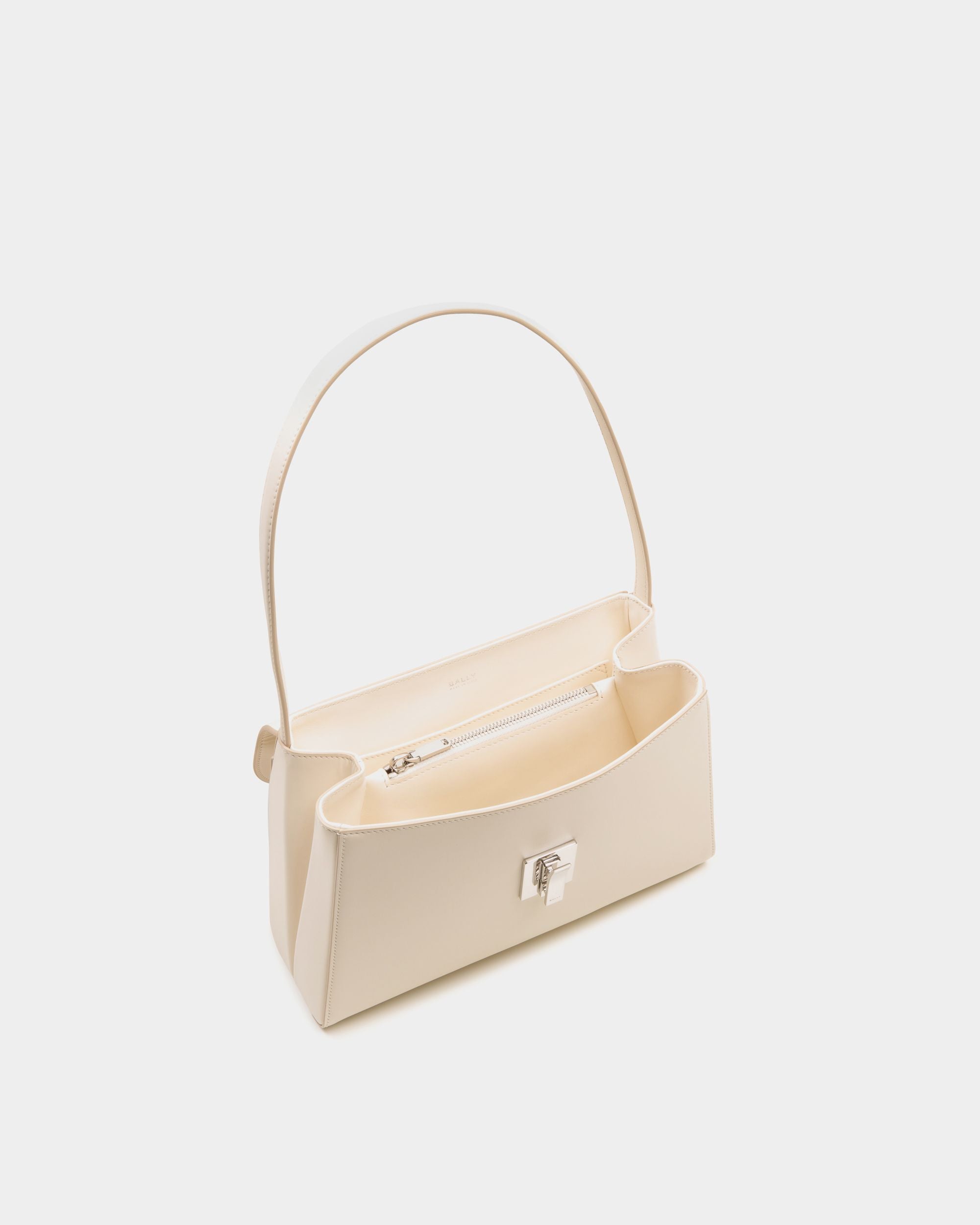Ollam Schultertasche Aus Weißem Leder - Damen - Bally - 05