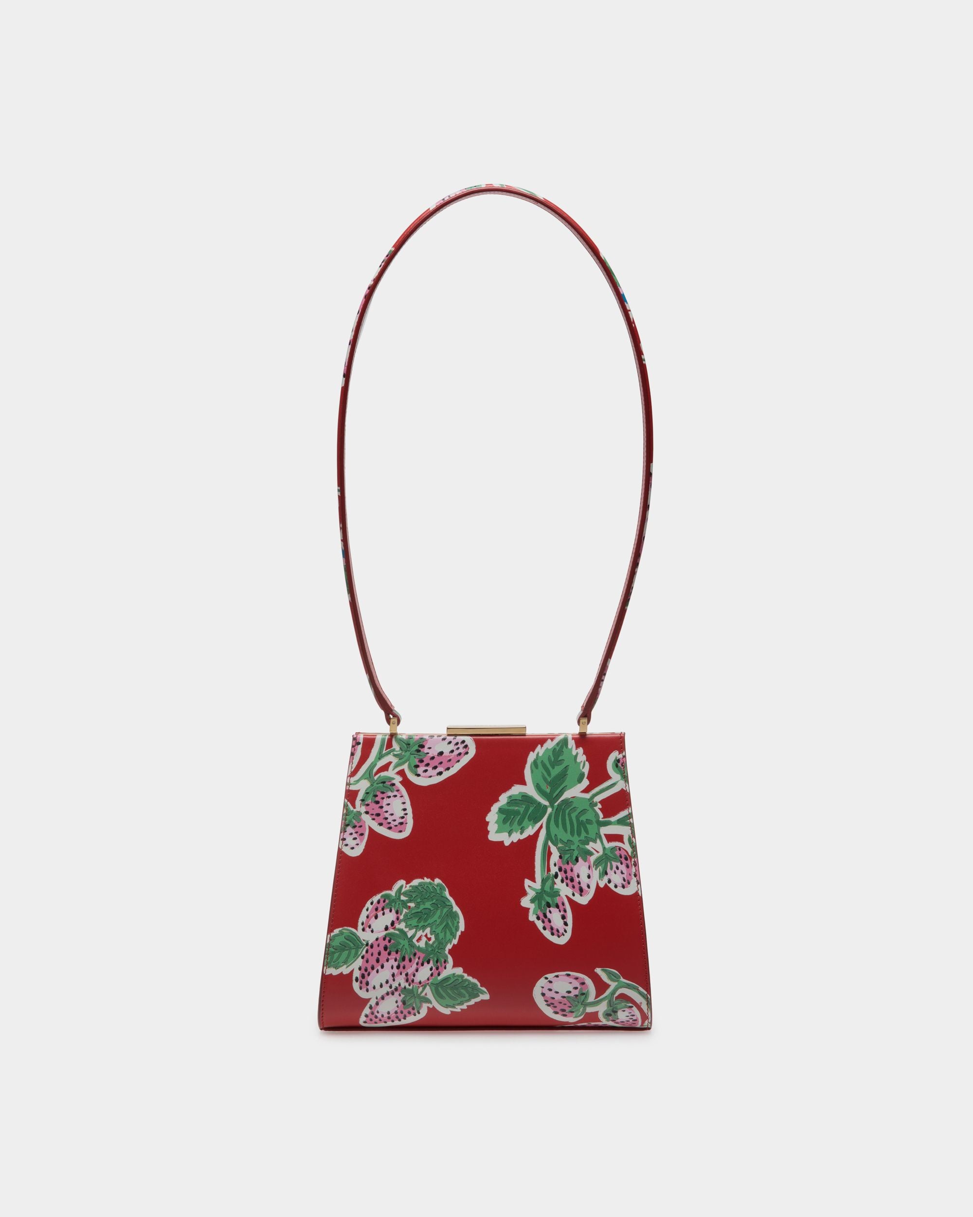 Bedruckte Deco Schultertasche Aus Leder In Strawberry - Damen - Bally - 01
