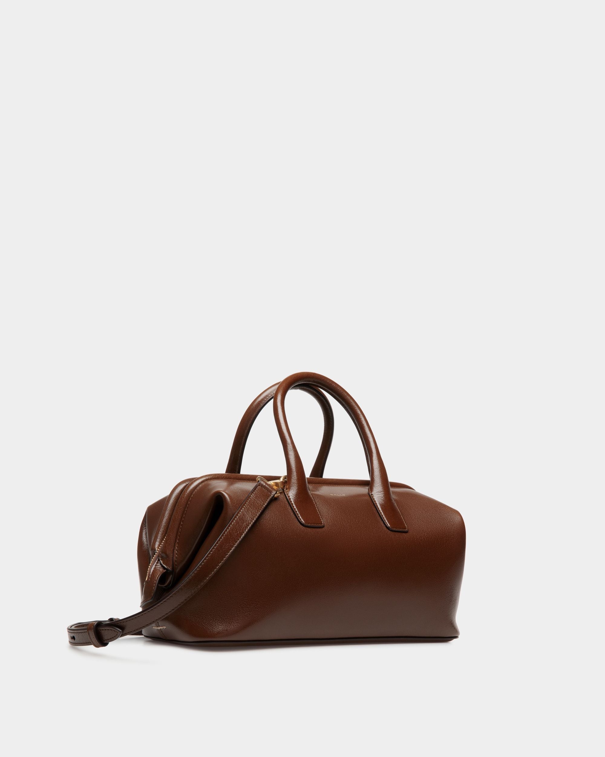 Belle Small Top Handle Bag In Marron Glacé Leather - Damen - Bally - 04