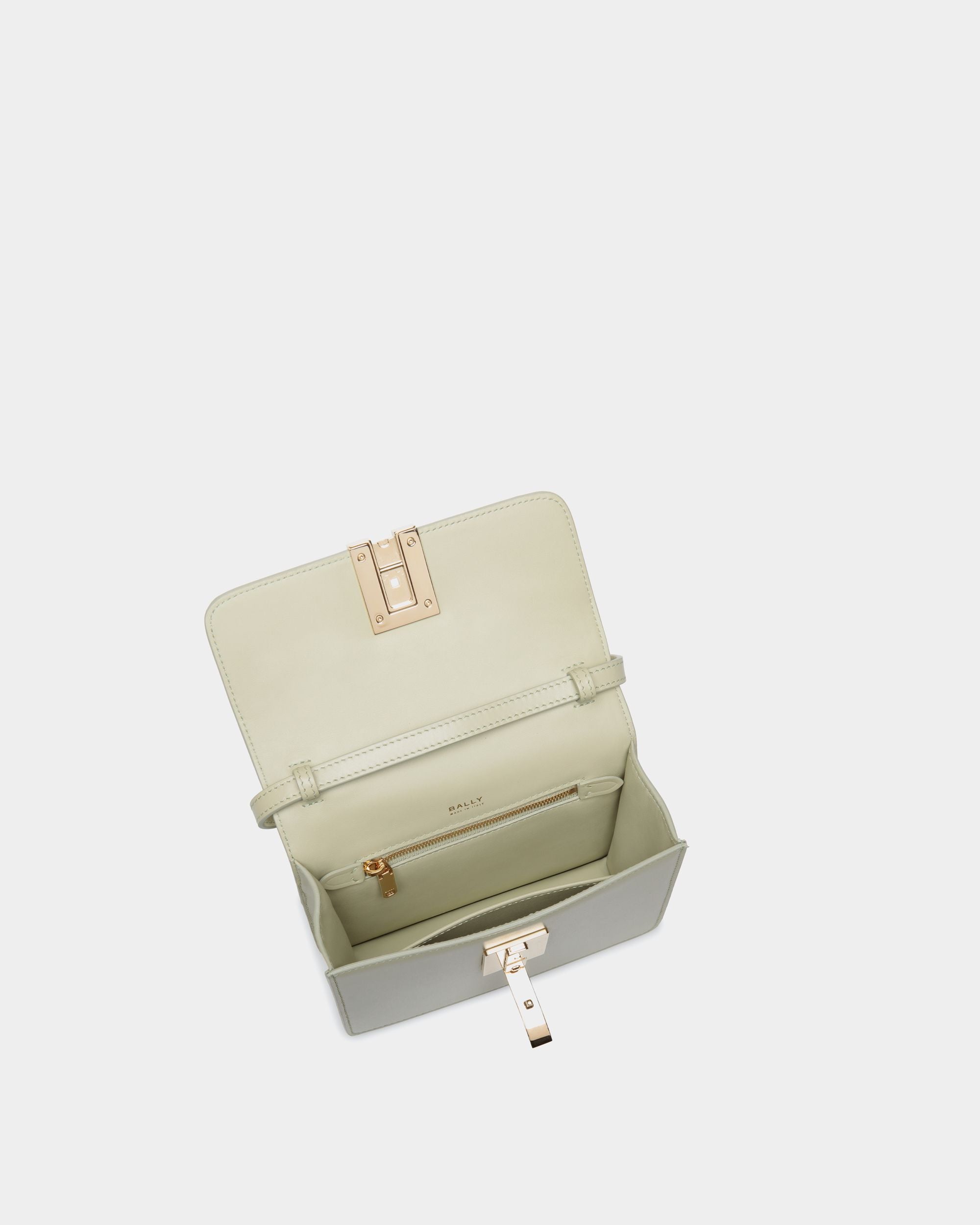 Ollam Mini-Henkeltasche Aus Gebürstetem Leder In Antique White - Damen - Bally - 04