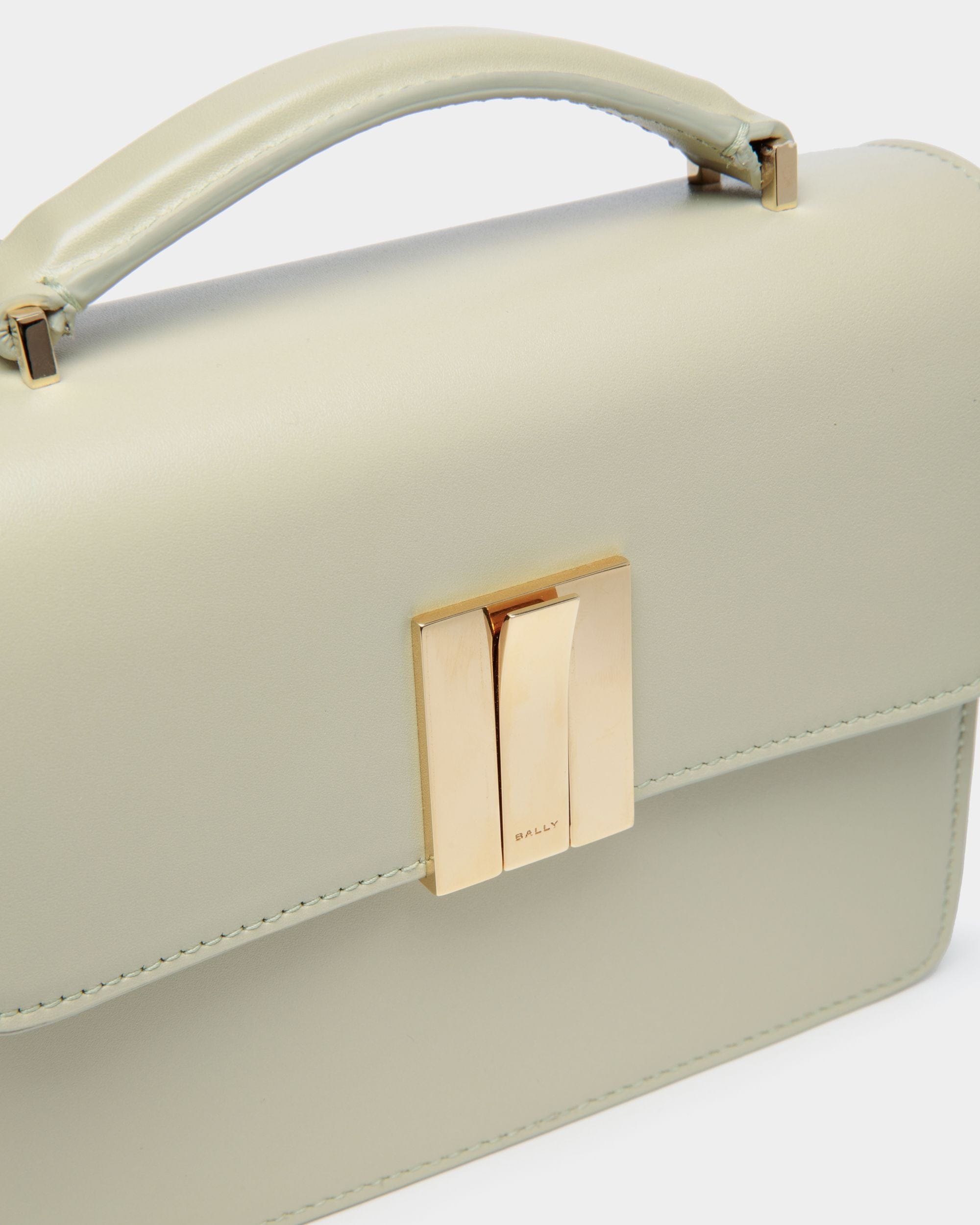 Ollam Mini-Henkeltasche Aus Gebürstetem Leder In Antique White - Damen - Bally - 05
