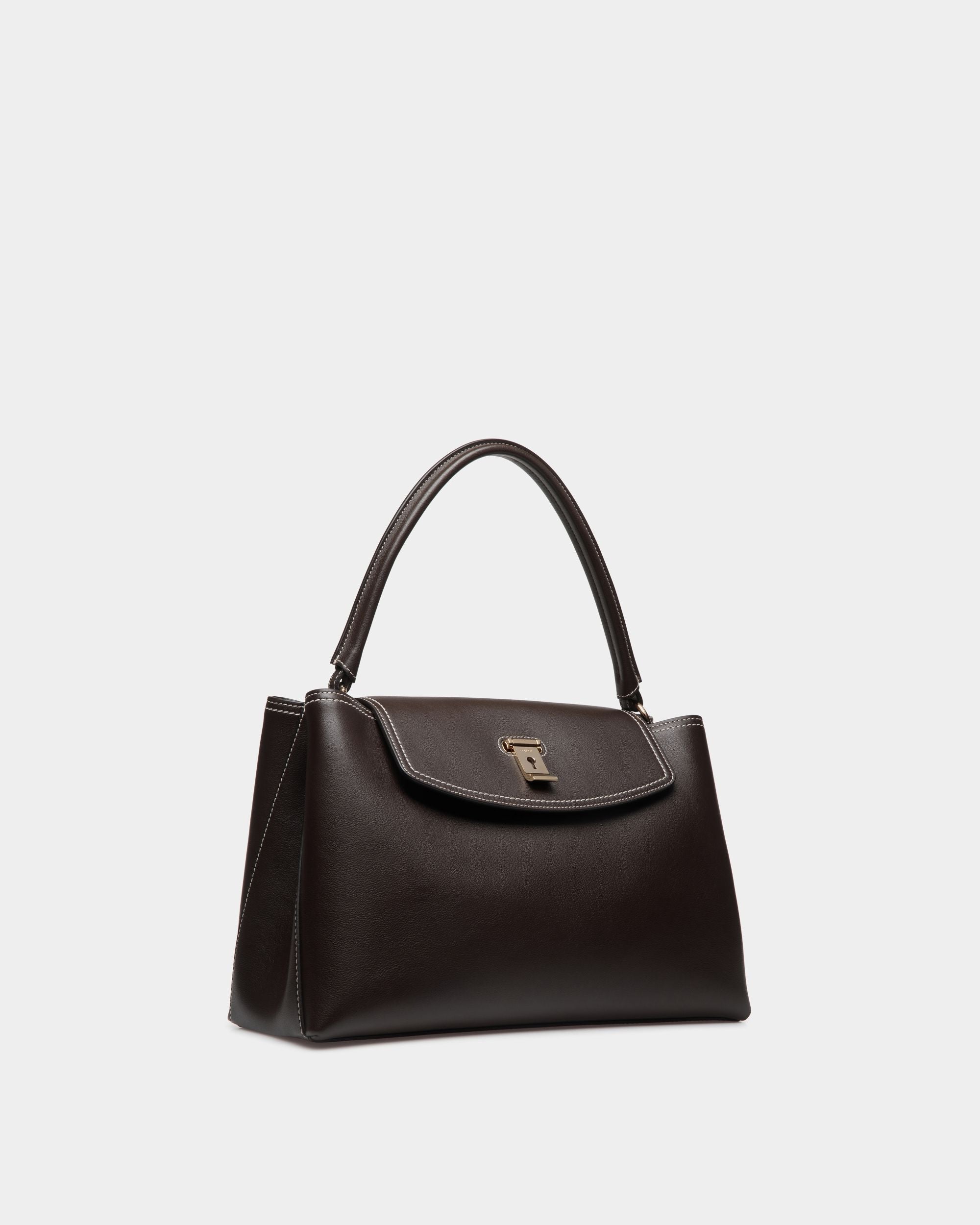 Lock Me Henkeltasche Aus Leder In Ebenholzschwarz - Damen - Bally - 04