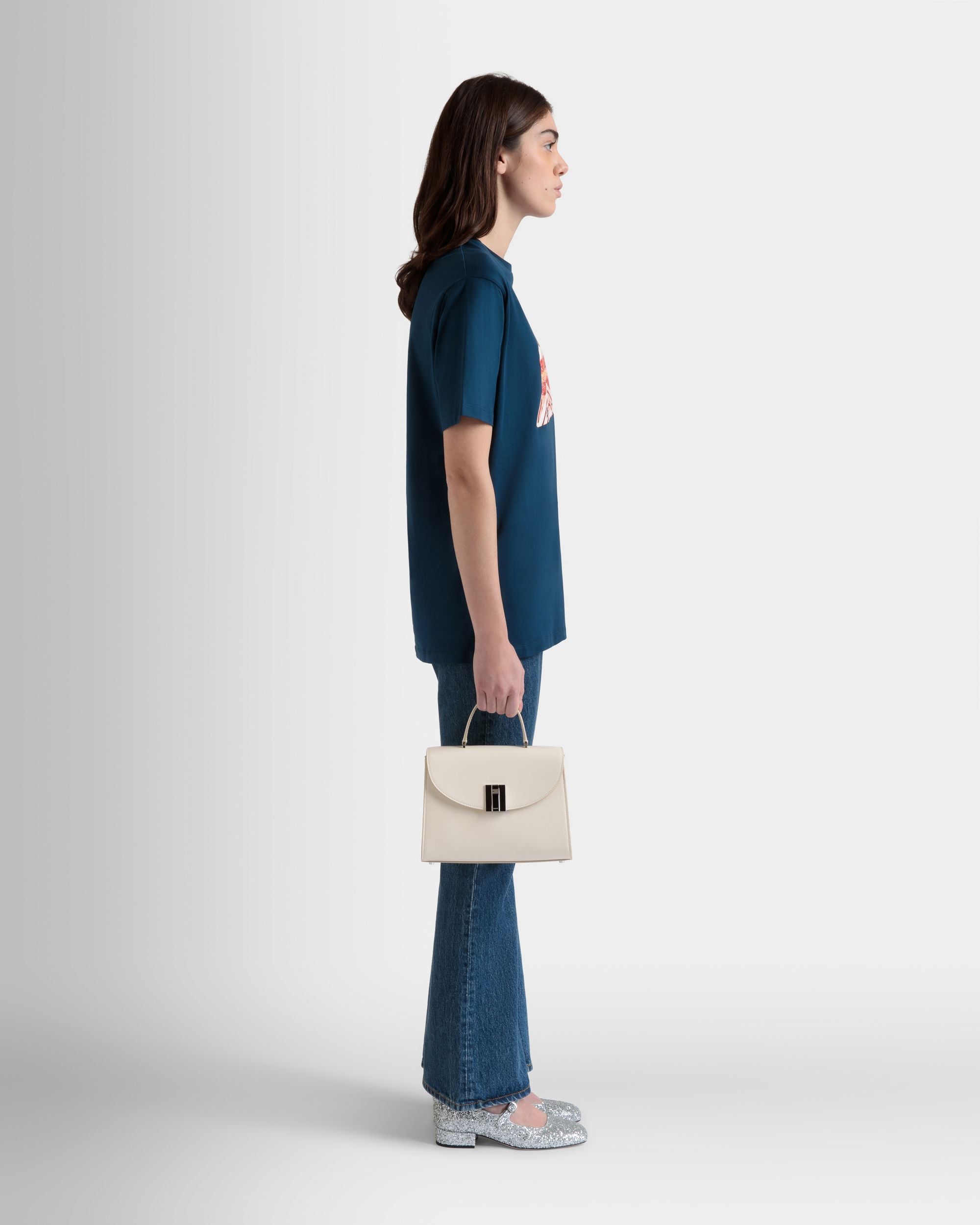 Ollam Henkeltasche Aus Weißem Leder - Damen - Bally - 01