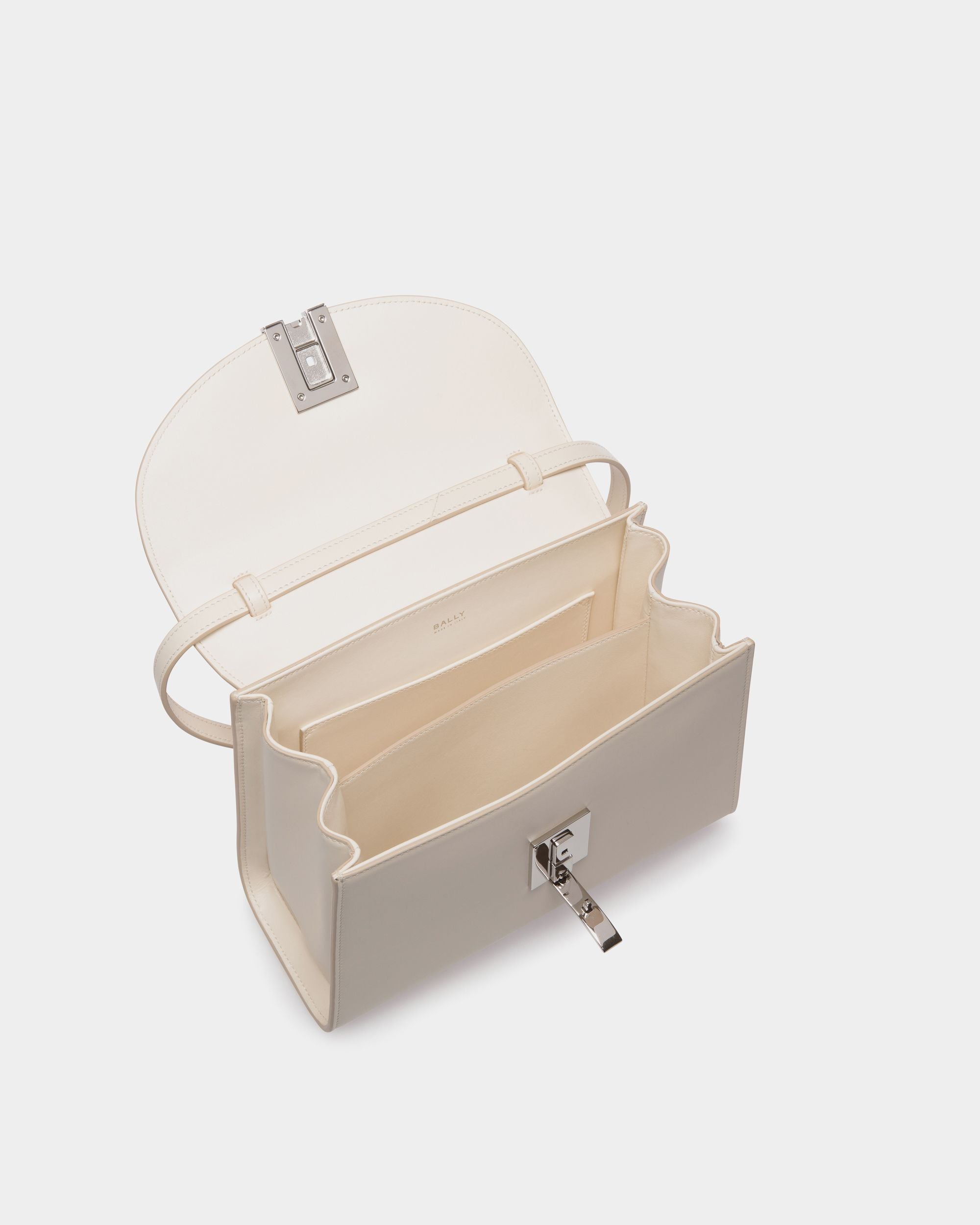 Ollam Henkeltasche Aus Weißem Leder - Damen - Bally - 03