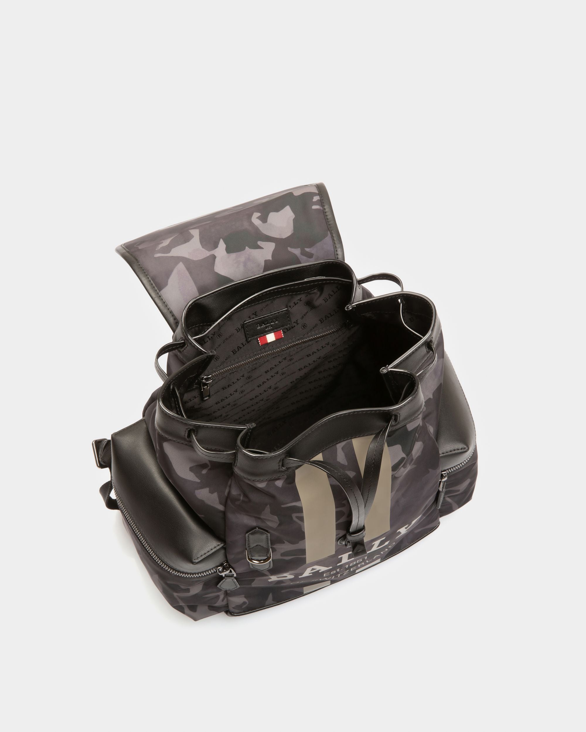 Cliford Rucksack Aus Schwarzem Recycling-Nylon - Damen - Bally - 04