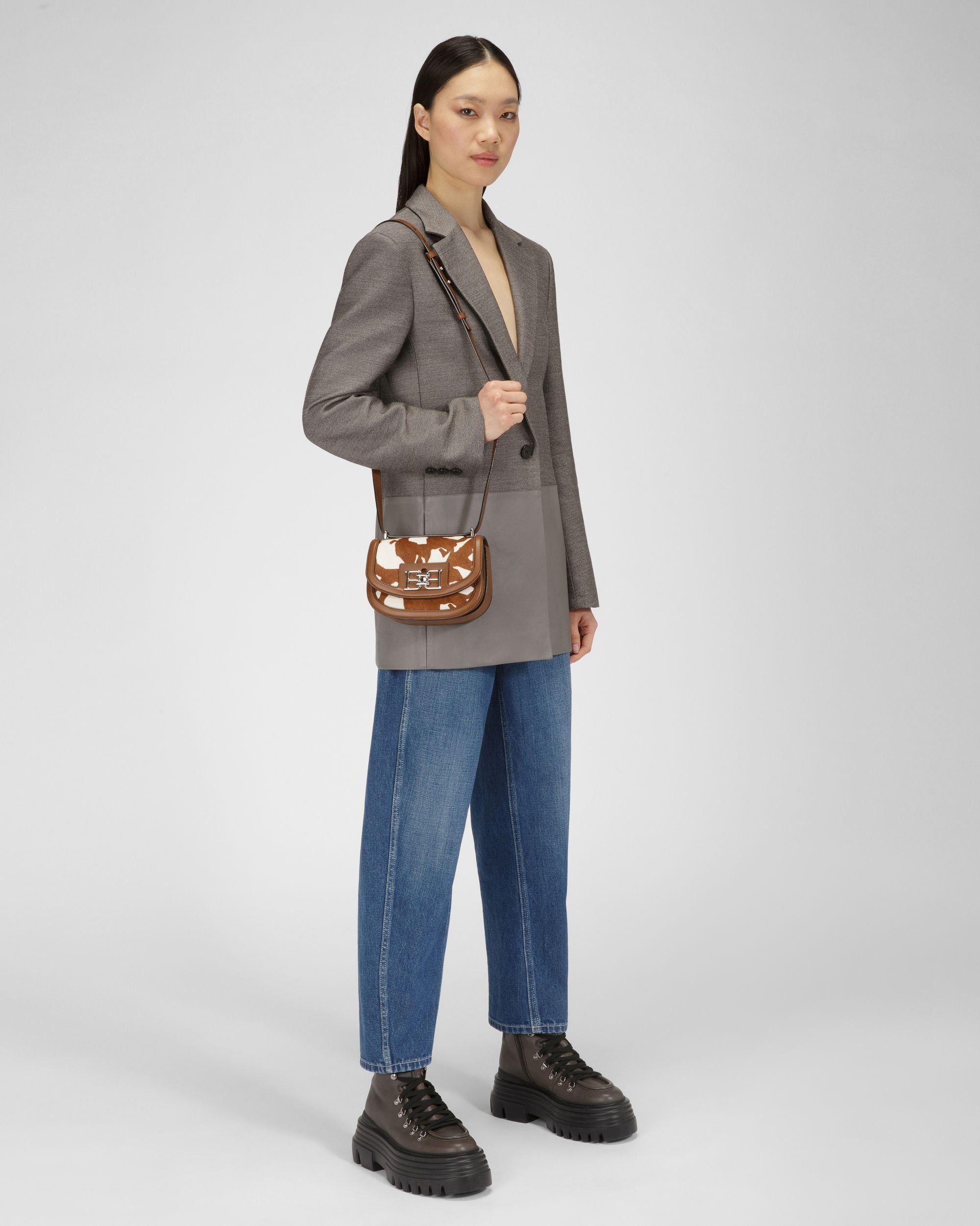 Baily Minitasche Aus Weissem Und Braunem Leder - Damen - Bally - 07