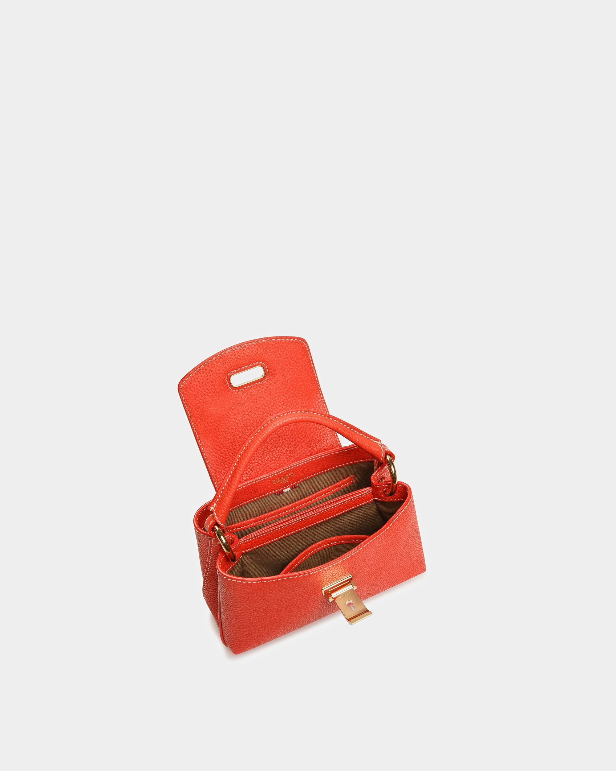 Layka Xs Henkeltasche Aus Leder In Orange Und Braun - Damen - Bally - 04
