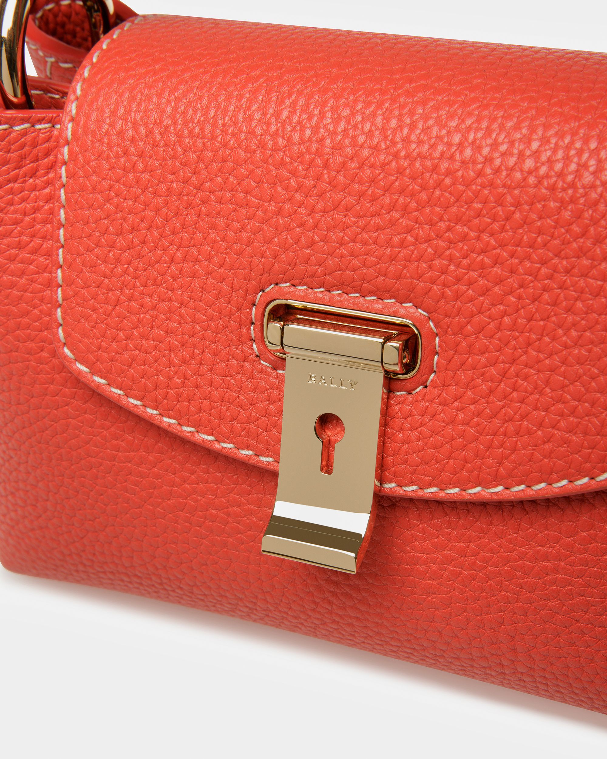Layka Xs Henkeltasche Aus Leder In Orange Und Braun - Damen - Bally - 05