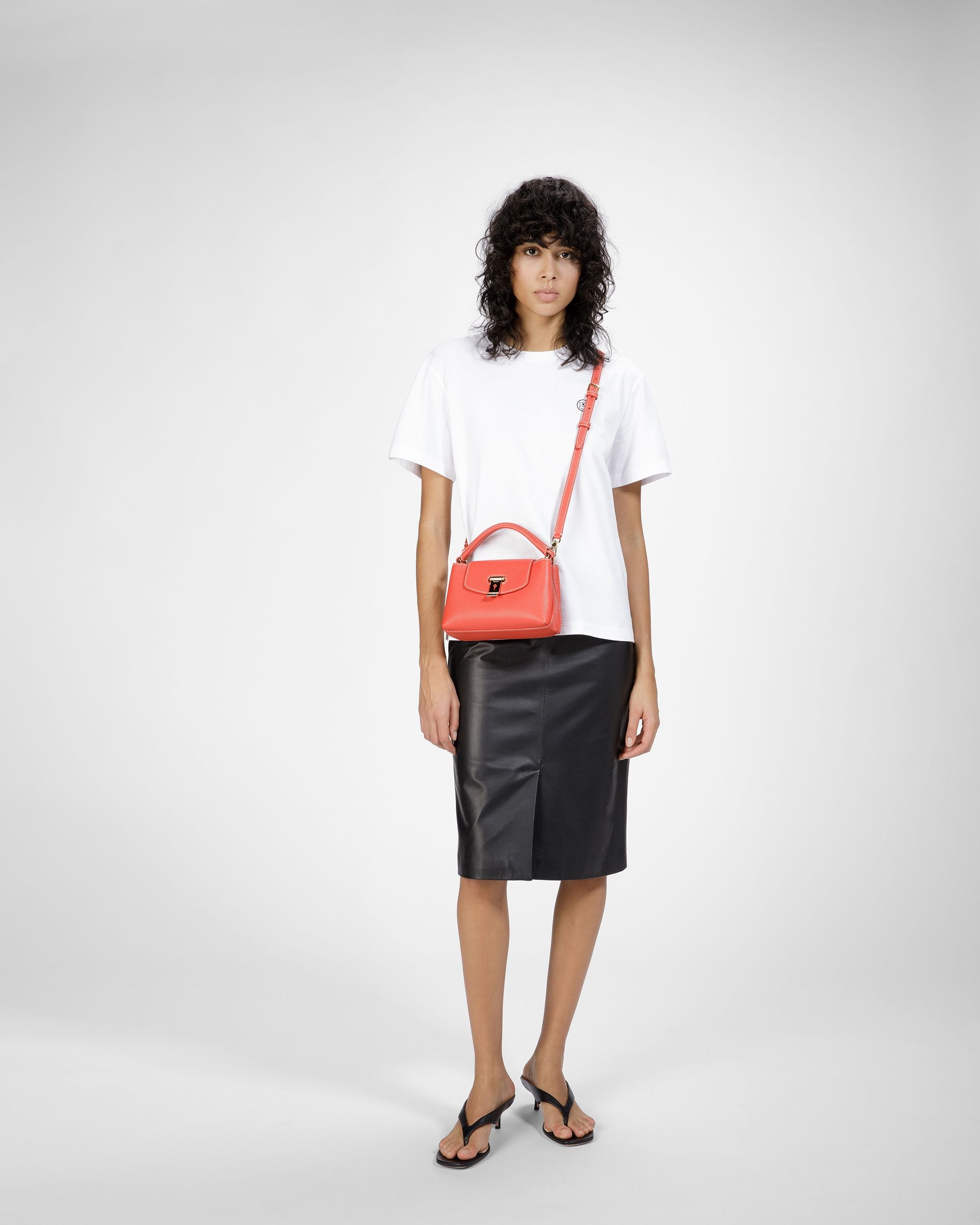 Layka Xs Henkeltasche Aus Leder In Orange Und Braun - Damen - Bally - 08
