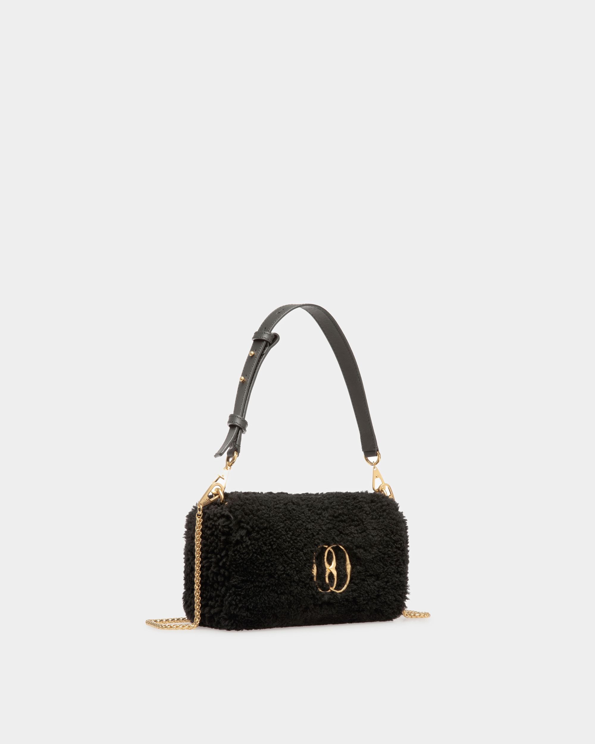Emblem Minibag Aus Schwarzer Wolle - Damen - Bally - 04