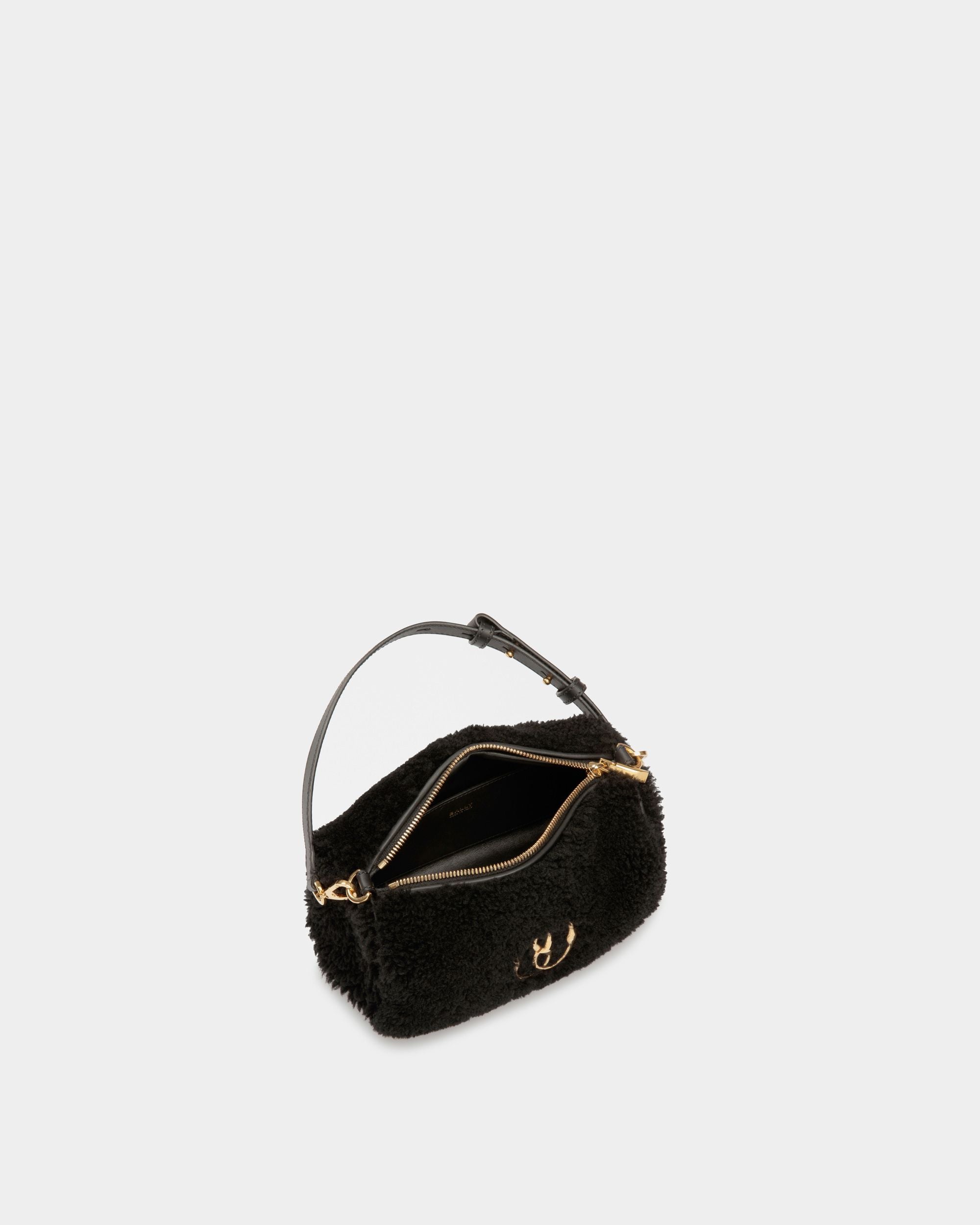 Emblem Minibag Aus Schwarzer Wolle - Damen - Bally - 05