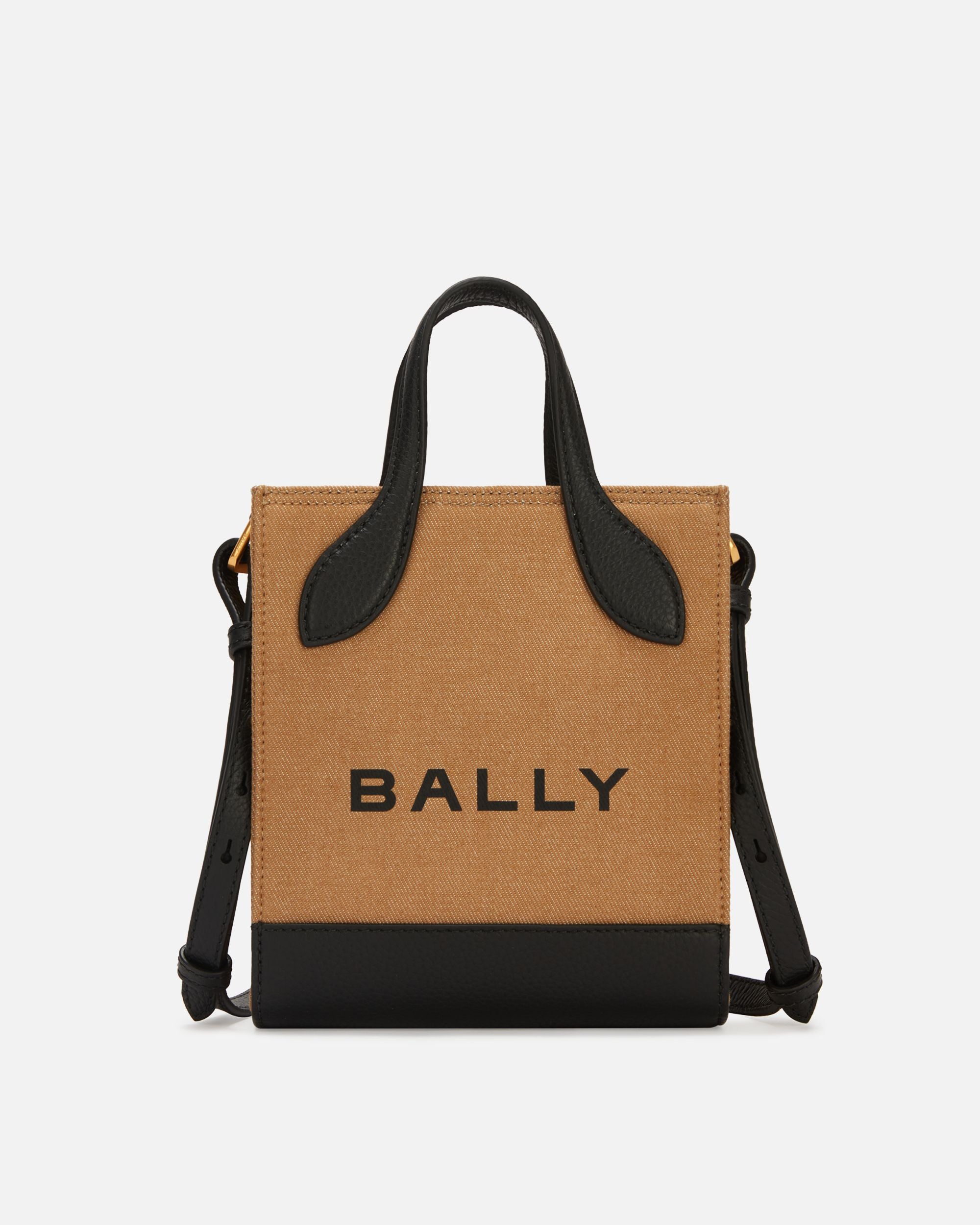 Bar Mini-Tragetasche Aus Canvas Und Leder In Beige Und Schwarz - Damen - Bally - 01