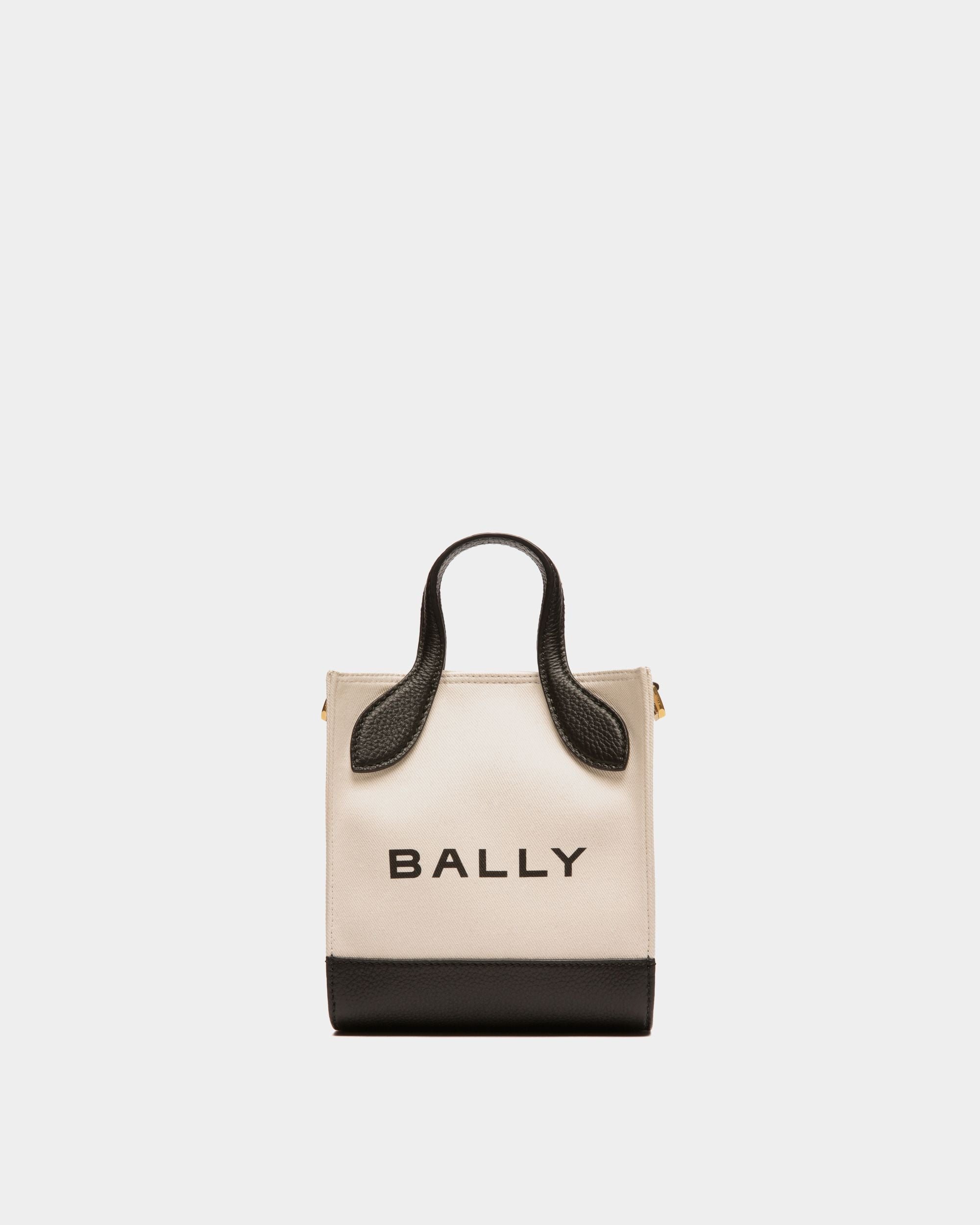 Bar Mini-Tragetasche Aus Canvas Und Leder In Natur Und Schwarz - Damen - Bally - 01
