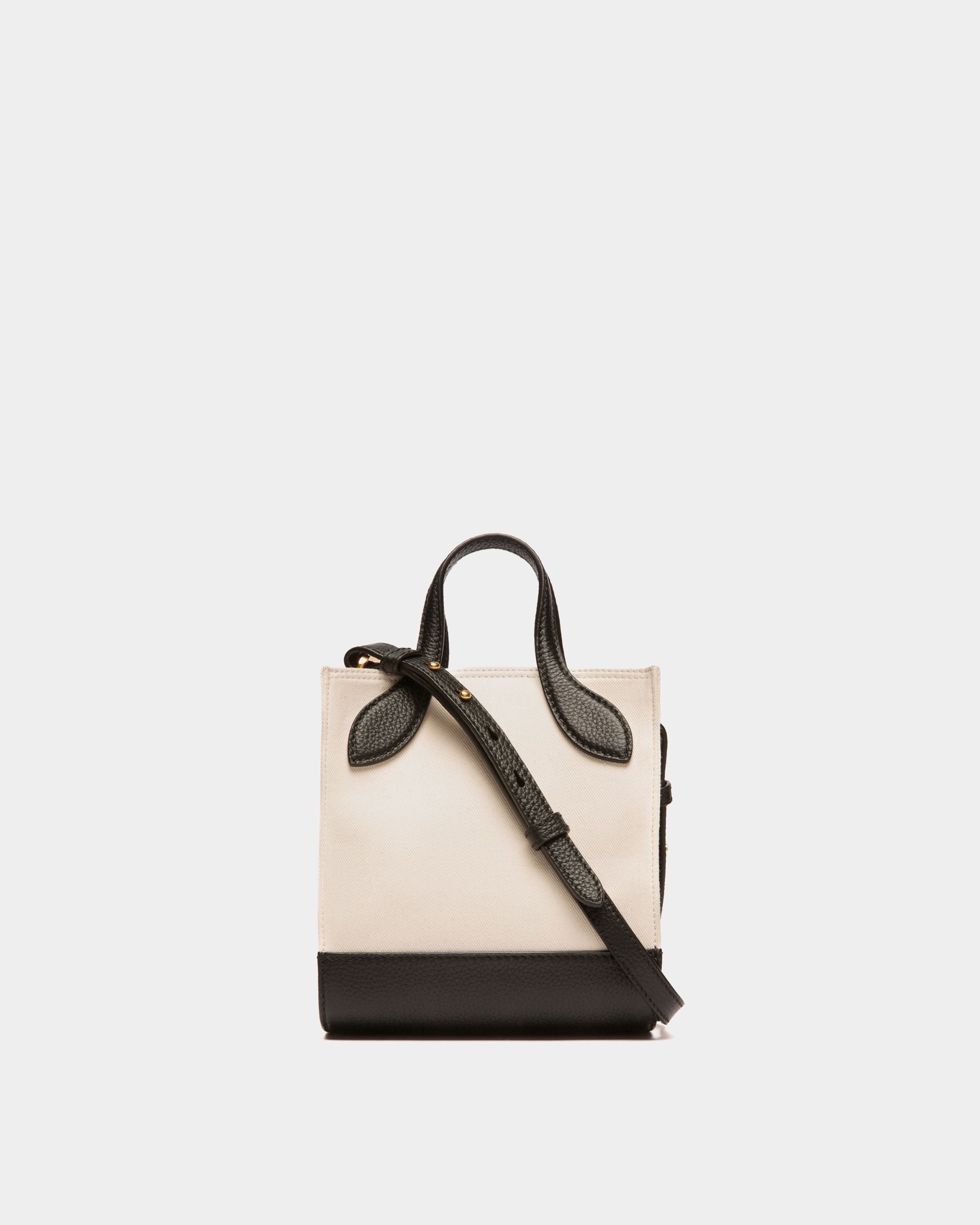 Bar Mini-Tragetasche Aus Canvas Und Leder In Natur Und Schwarz - Damen - Bally - 03