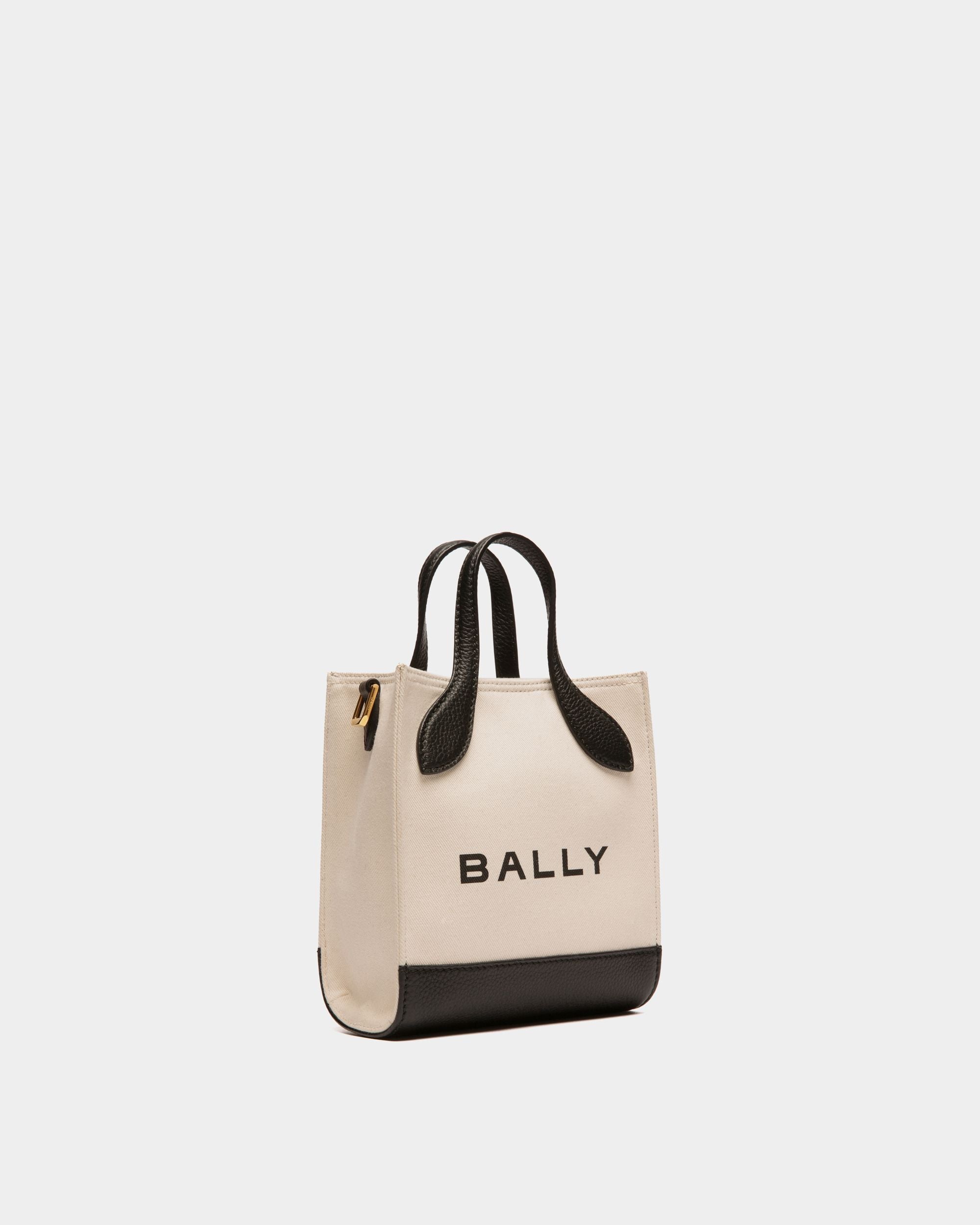 Bar Mini-Tragetasche Aus Canvas Und Leder In Natur Und Schwarz - Damen - Bally - 04