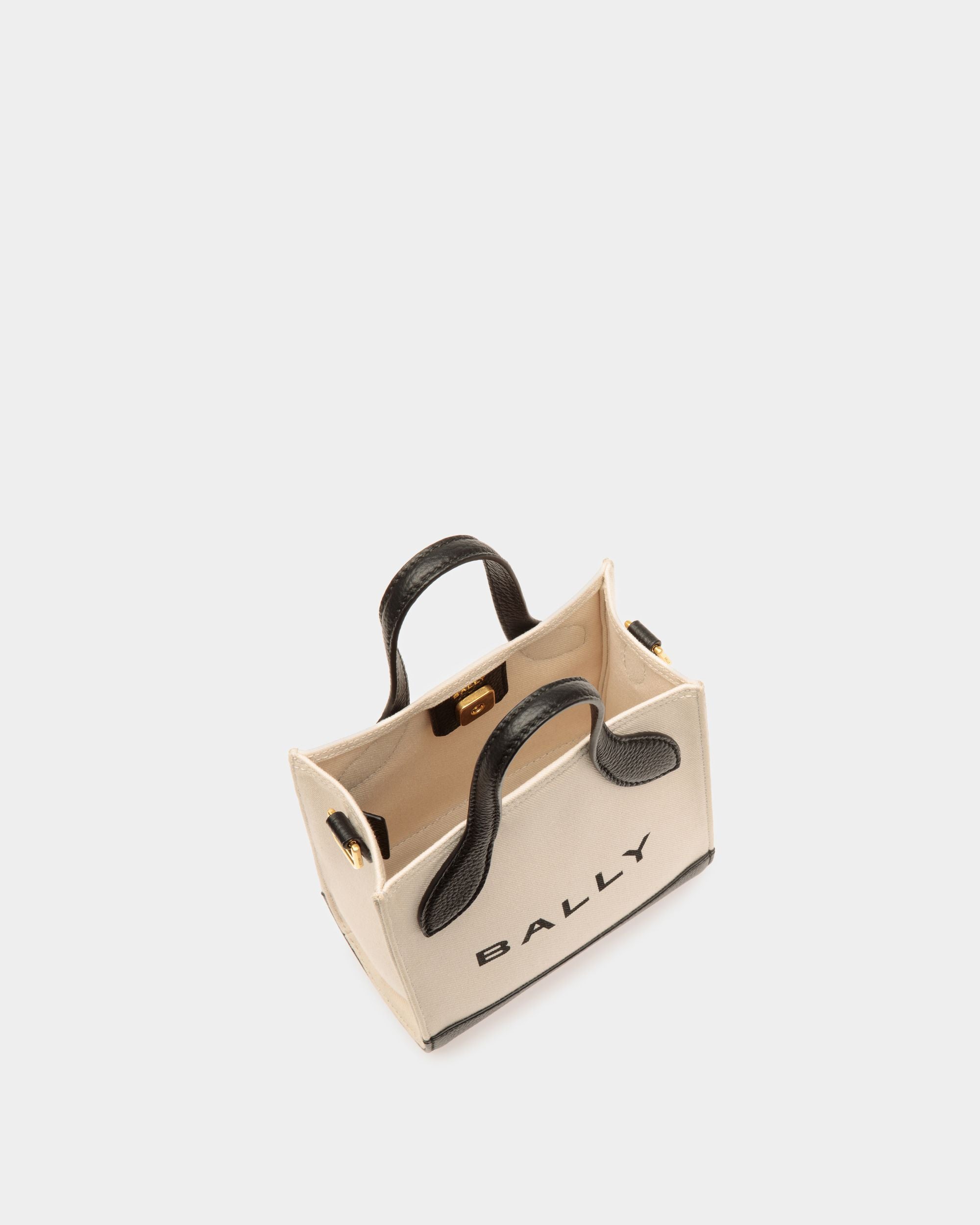 Bar Mini-Tragetasche Aus Canvas Und Leder In Natur Und Schwarz - Damen - Bally - 05