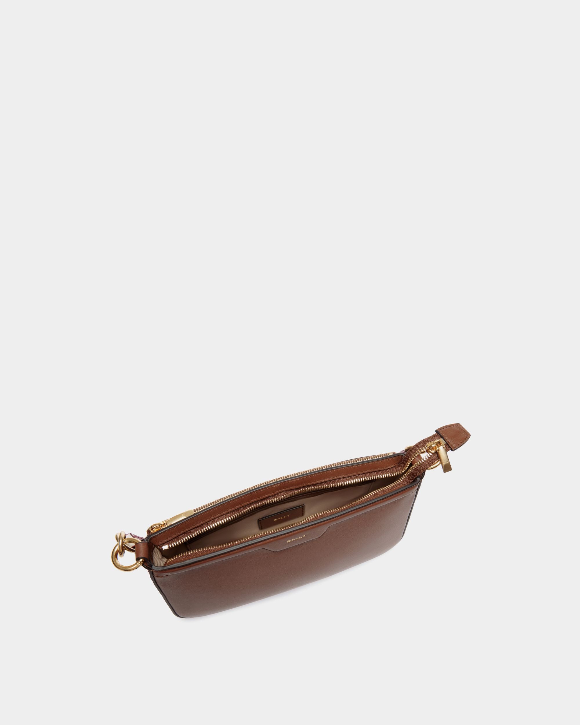 Kleine Code Schultertasche Aus Leder In Braun - Damen - Bally - 02