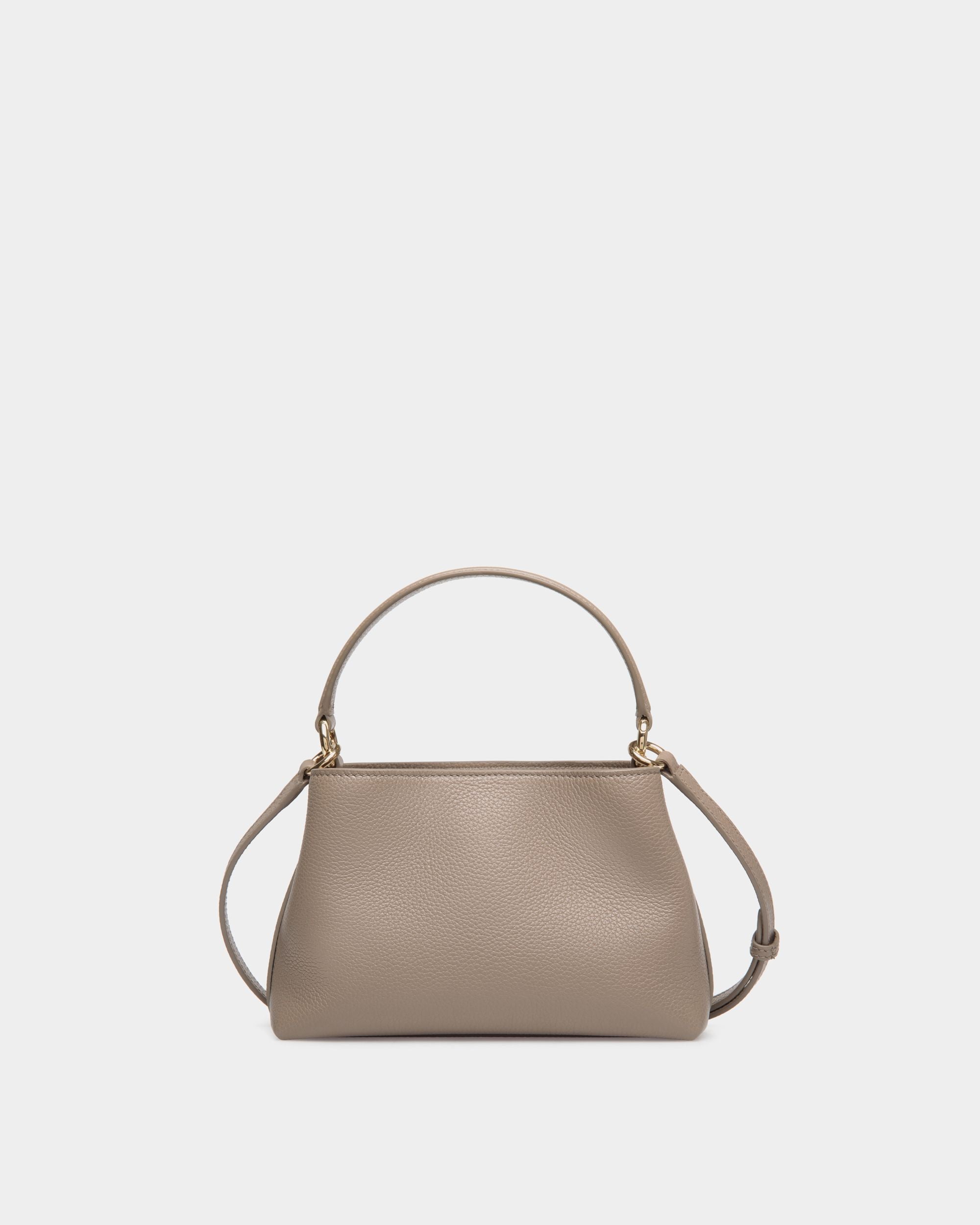 Lock Me Minitasche Aus Genarbtem Leder In Taupe - Damen - Bally - 02