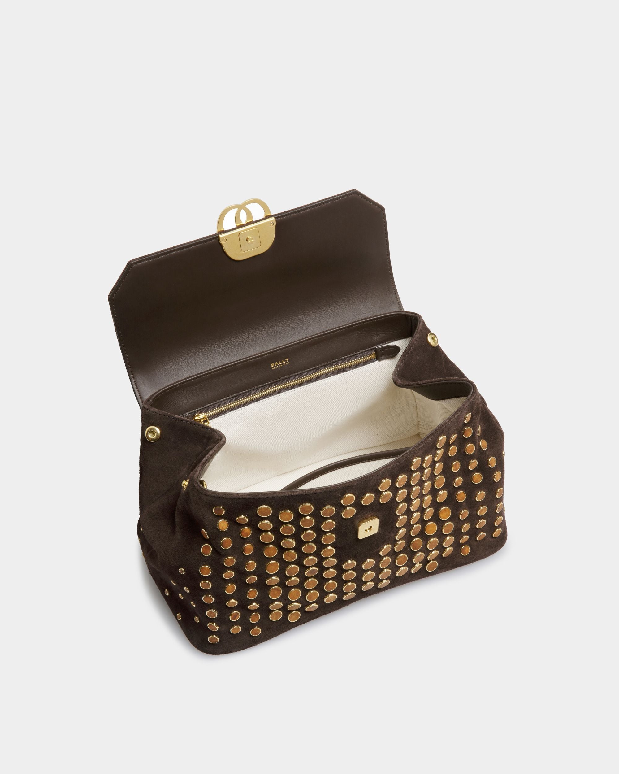 Emblem Schultertasche Aus Braunem Leder - Damen - Bally - 04