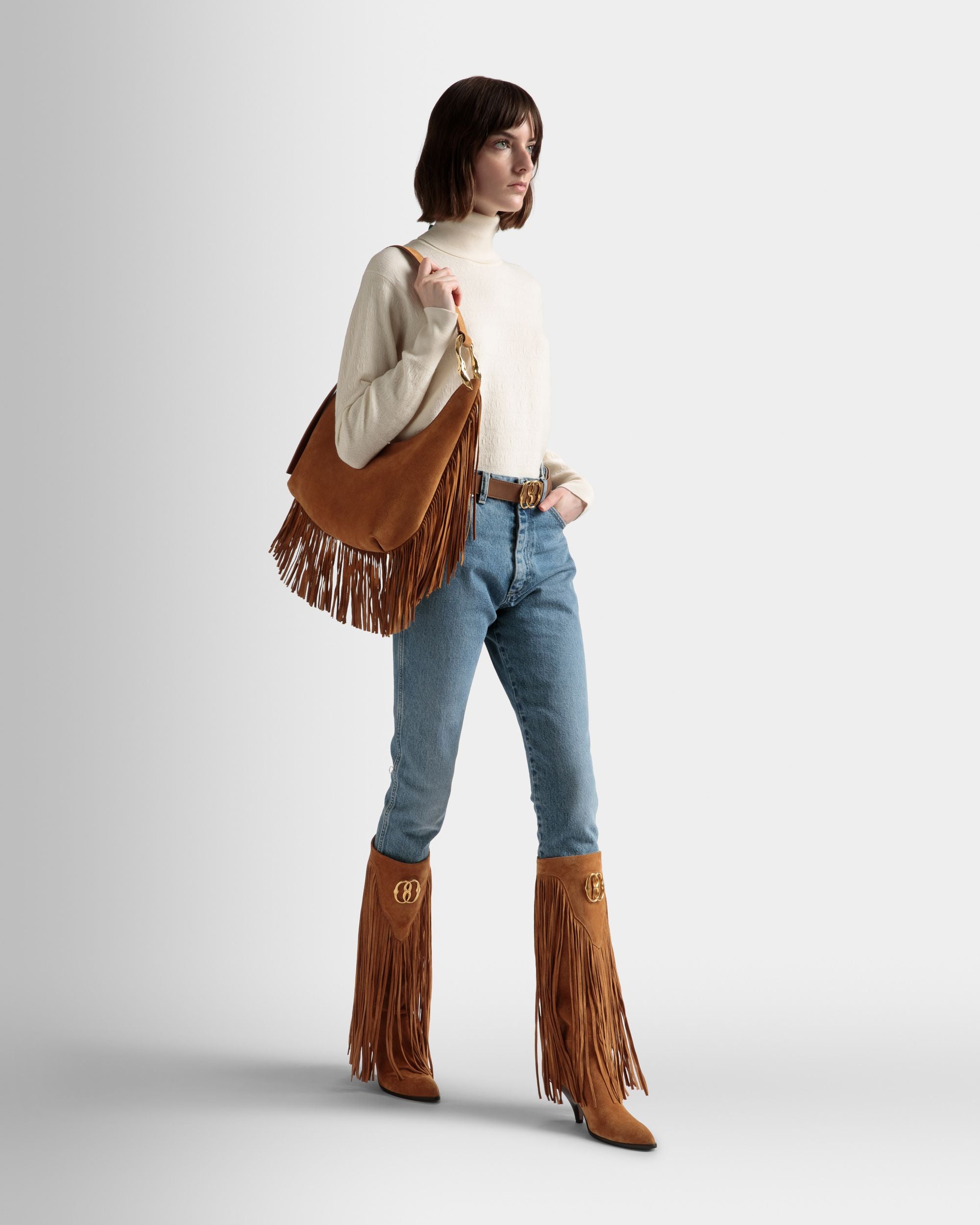 Baroque Hobo-Tasche Aus Leder in Desert - Damen - Bally - 02