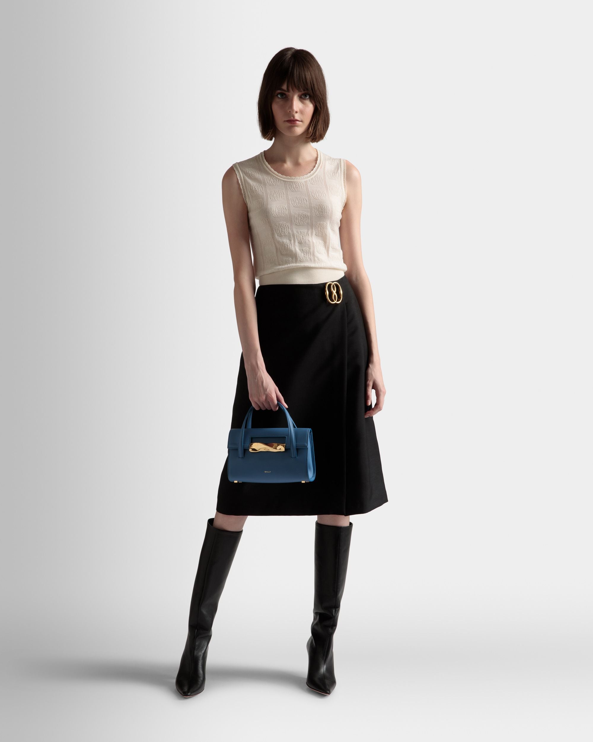 Baroque Minibag Aus Leder in Blue Kiss - Damen - Bally - 02
