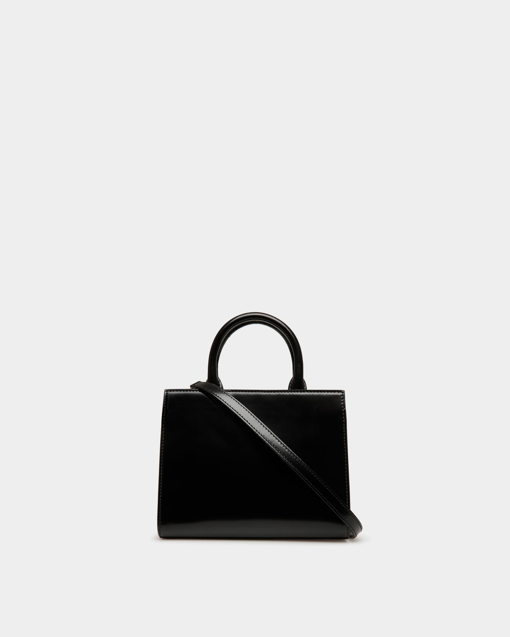 Kleine Emblem Tragetasche Aus Gebürstetem Leder In Schwarz - Damen - Bally - 03