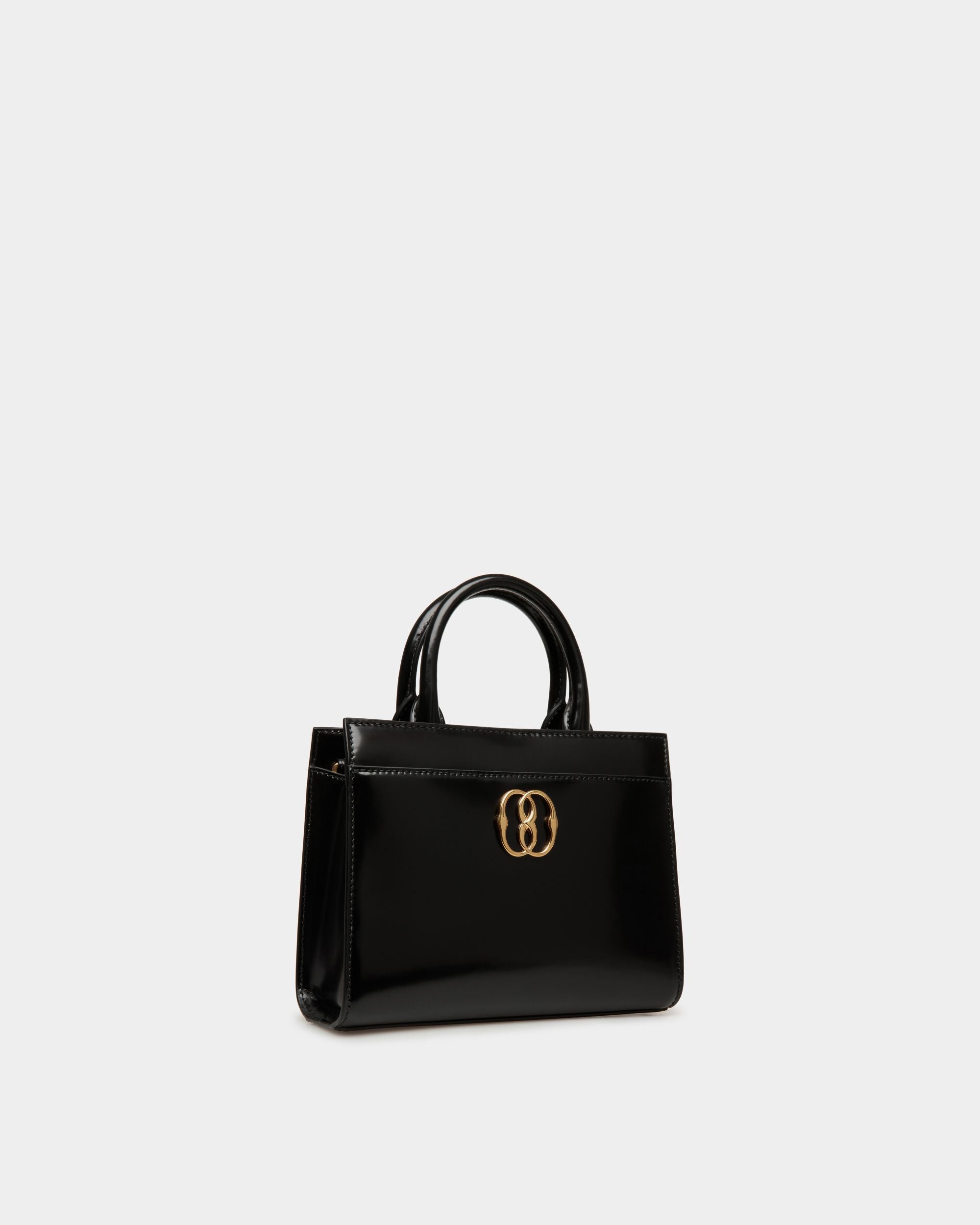 Kleine Emblem Tragetasche Aus Gebürstetem Leder In Schwarz - Damen - Bally - 04