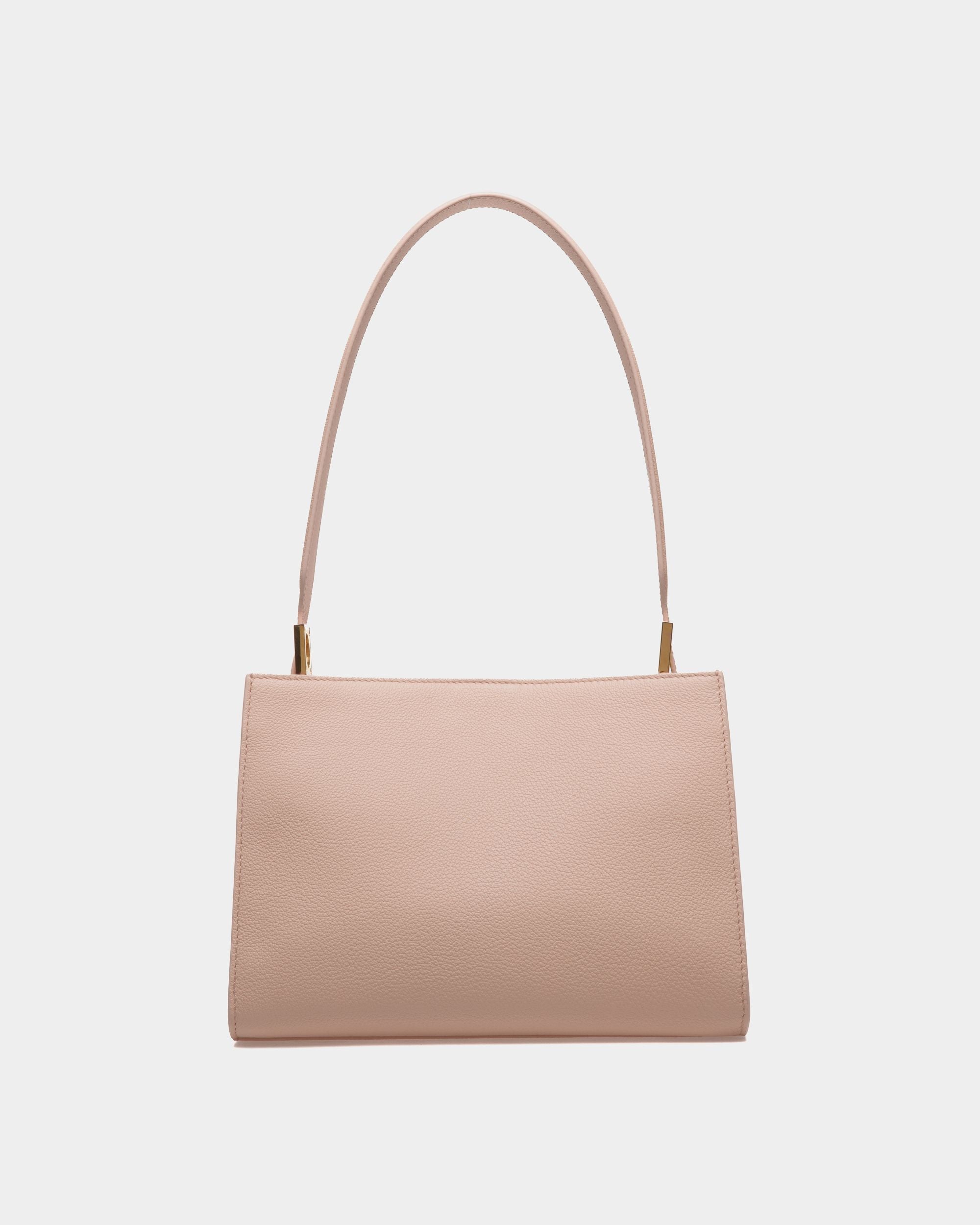 Emblem Schultertasche Aus Genarbtem Leder In Light Beige - Damen - Bally - 02