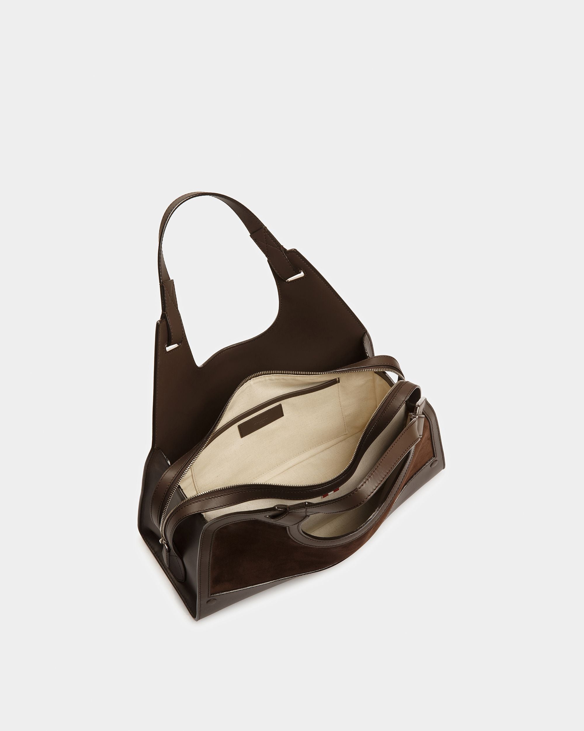 Ahres Schultertasche Aus Leder In Ebenholzbraun - Damen - Bally - 04