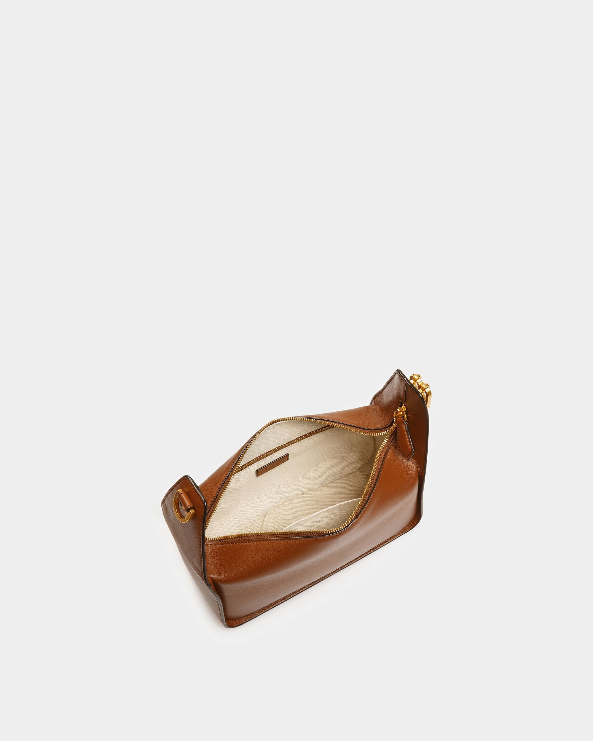 B-Hook Schultertasche Aus Leder In Braun - Damen - Bally - 04